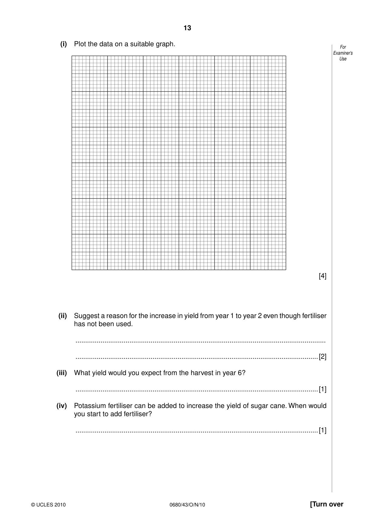 Cambridge IGCSE Environmental Management 0680 2010 Oct/Nov Paper 4 · Variant 3 question paper, page 13 of 16