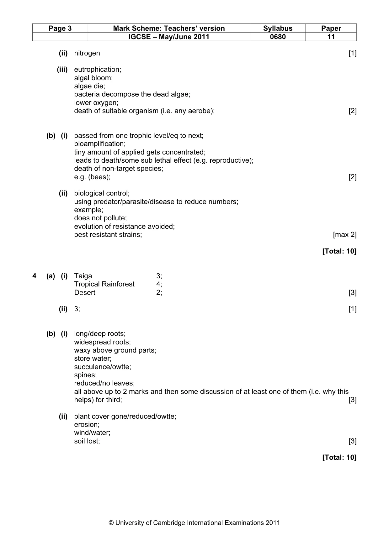 Mark scheme, page 3 of 4