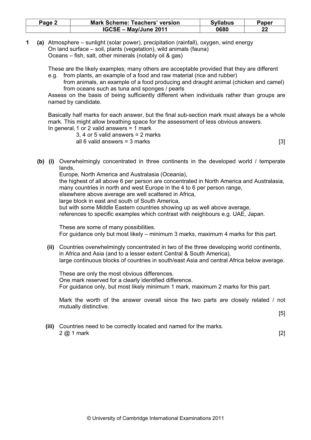 Mark scheme, page 2 of 9