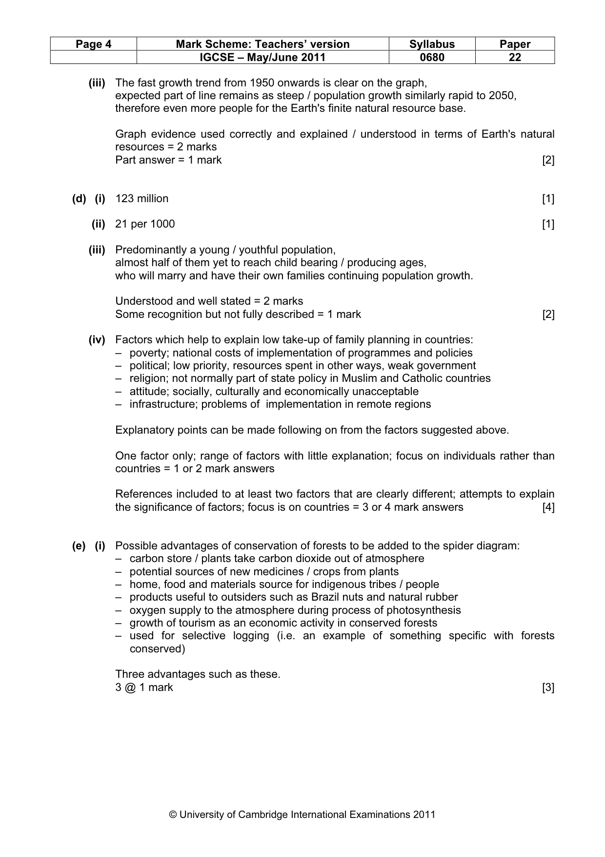 Mark scheme, page 4 of 9