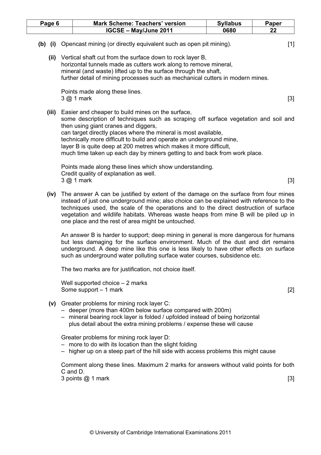 Mark scheme, page 6 of 9