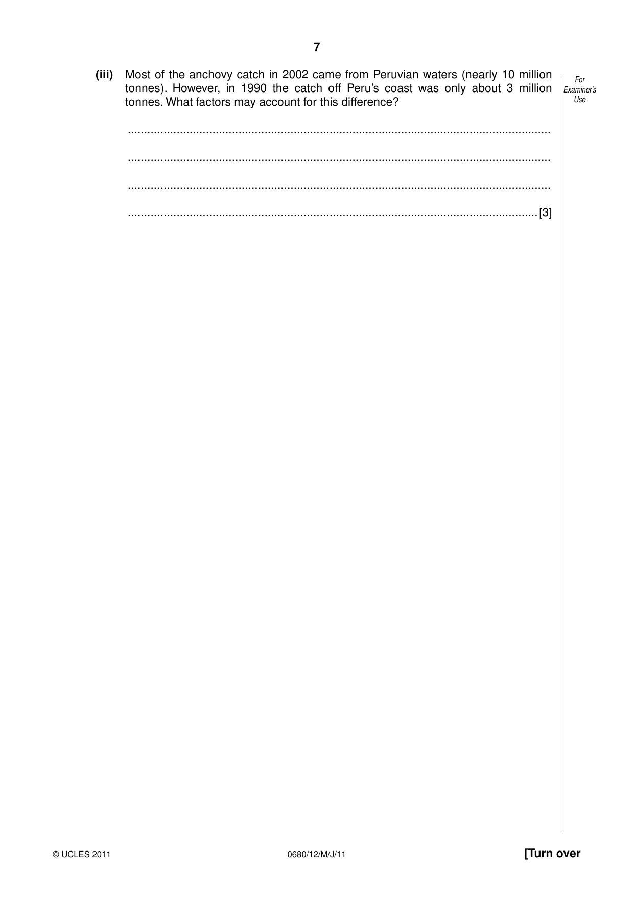 Cambridge IGCSE Environmental Management 0680 2011 May/June Paper 1 · Variant 2 question paper, page 7 of 12