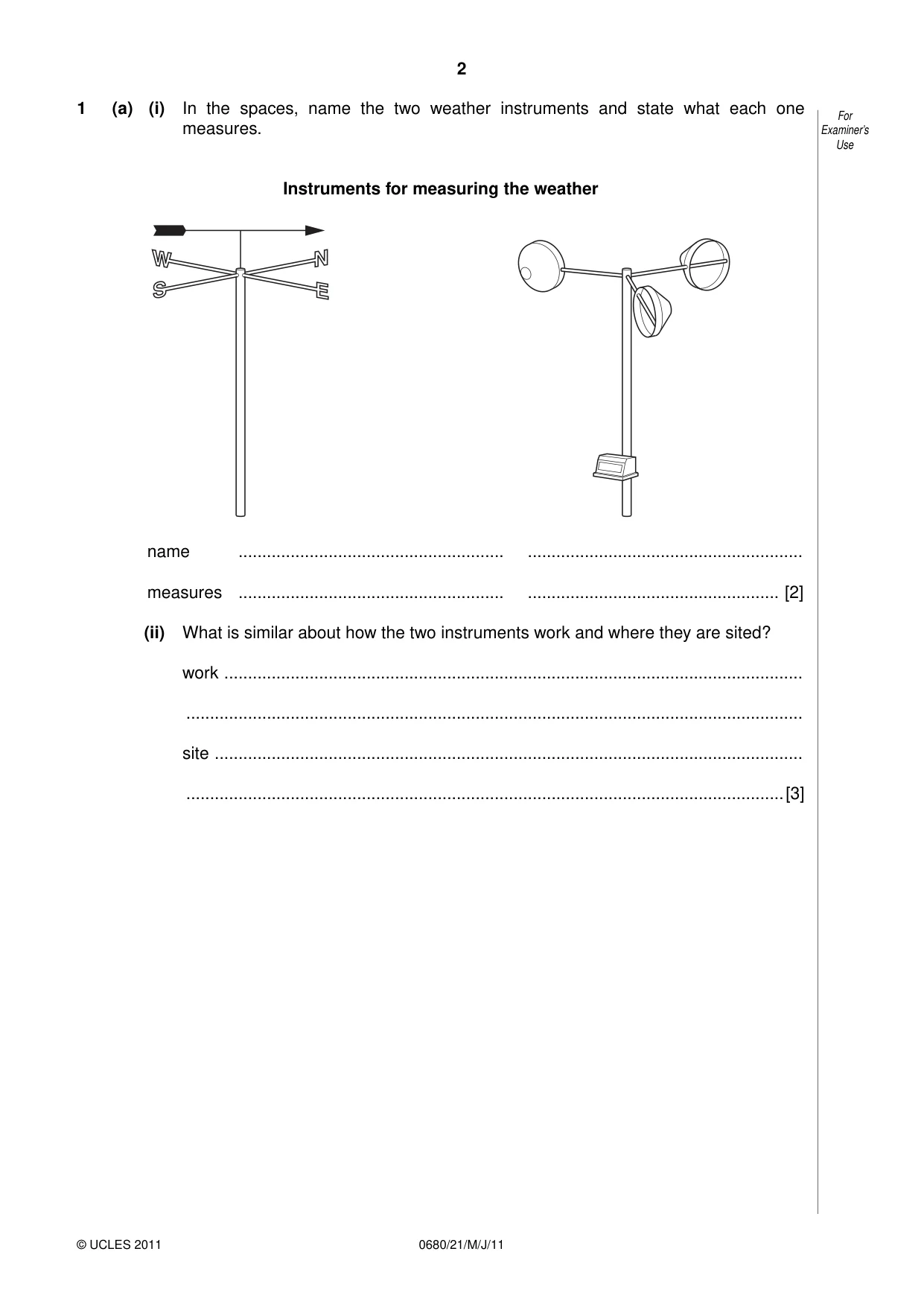 Cambridge IGCSE Environmental Management 0680 2011 May/June Paper 2 · Variant 1 question paper, page 2 of 16
