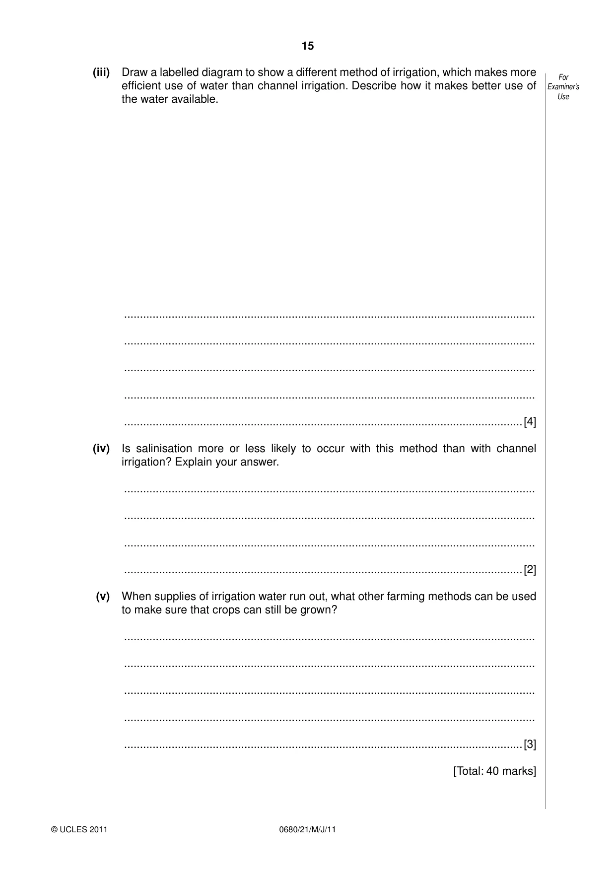 Cambridge IGCSE Environmental Management 0680 2011 May/June Paper 2 · Variant 1 question paper, page 15 of 16