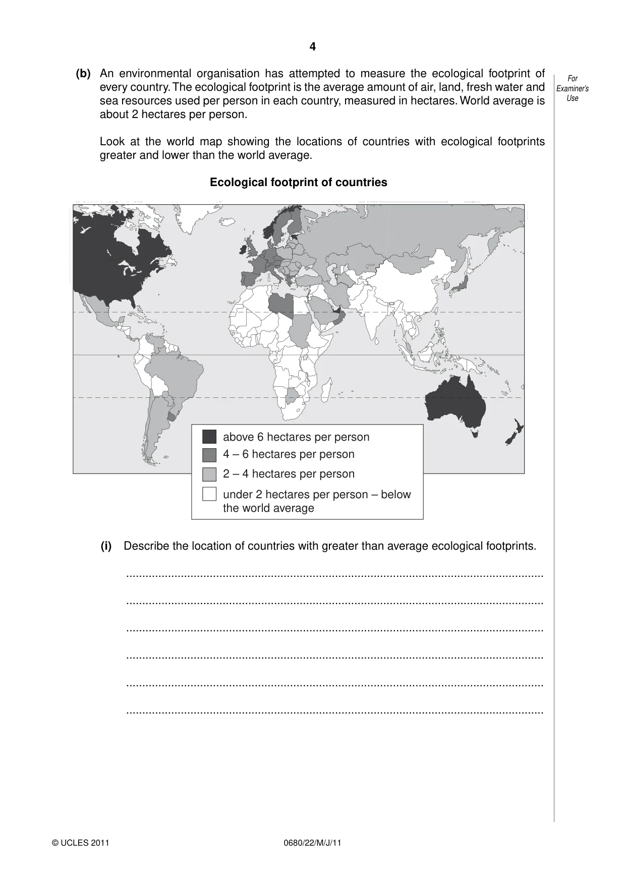Cambridge IGCSE Environmental Management 0680 2011 May/June Paper 2 · Variant 2 question paper, page 4 of 16