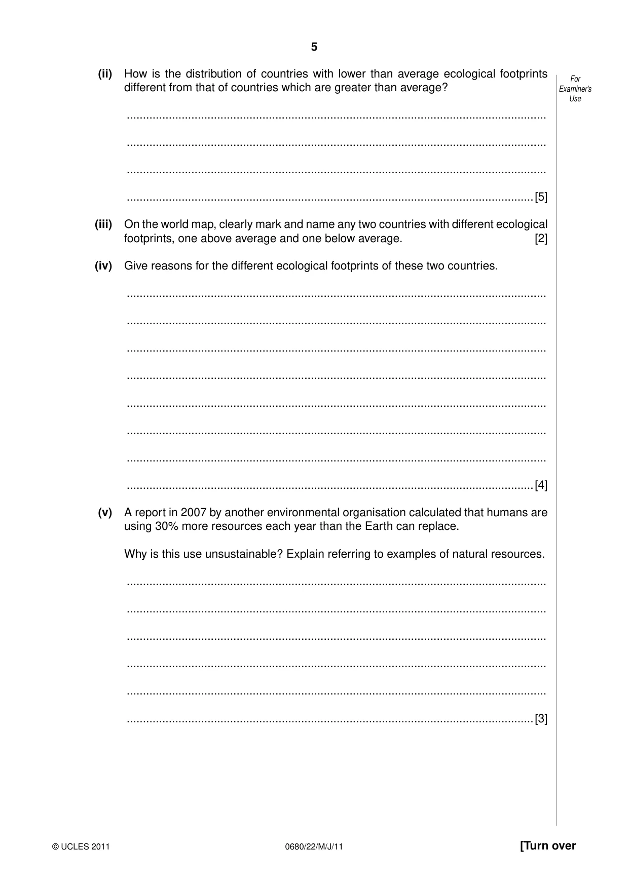 Cambridge IGCSE Environmental Management 0680 2011 May/June Paper 2 · Variant 2 question paper, page 5 of 16