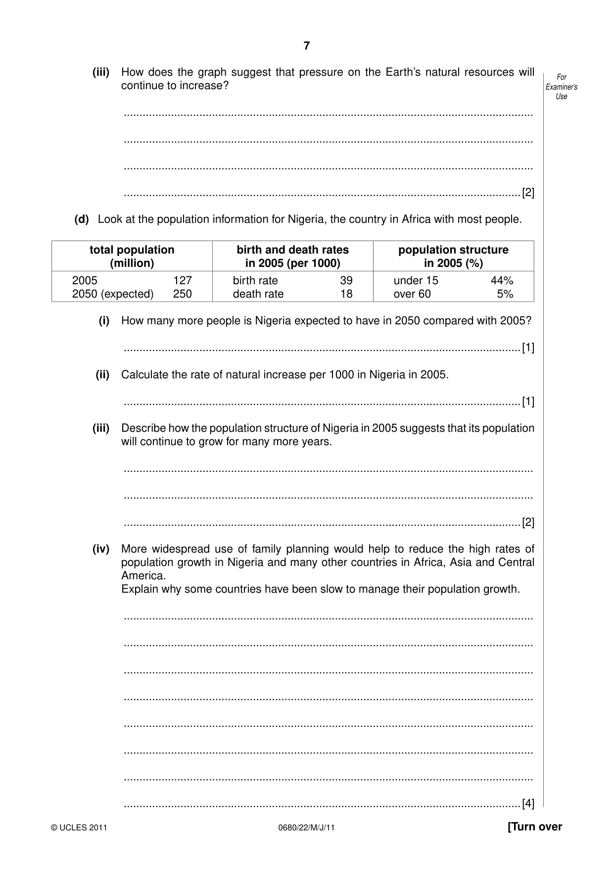 Cambridge IGCSE Environmental Management 0680 2011 May/June Paper 2 · Variant 2 question paper, page 7 of 16
