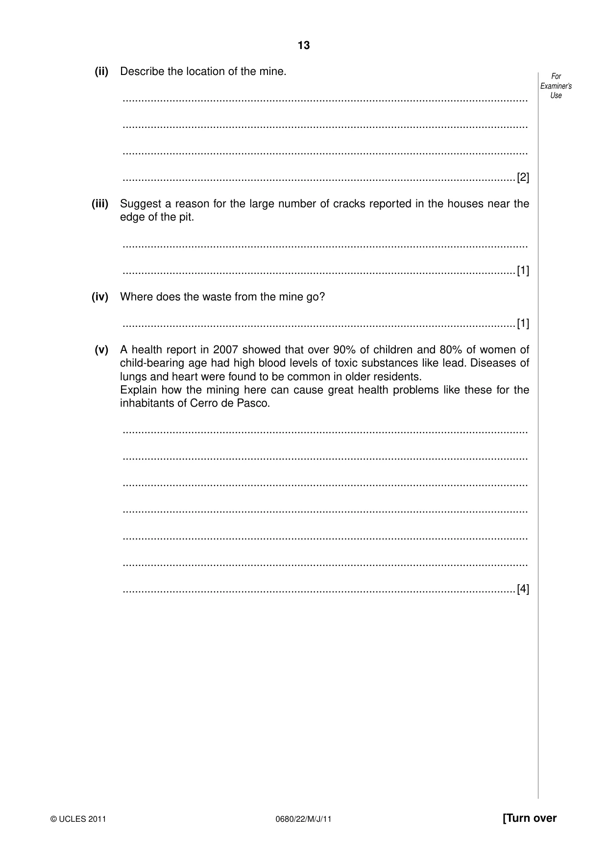 Cambridge IGCSE Environmental Management 0680 2011 May/June Paper 2 · Variant 2 question paper, page 13 of 16