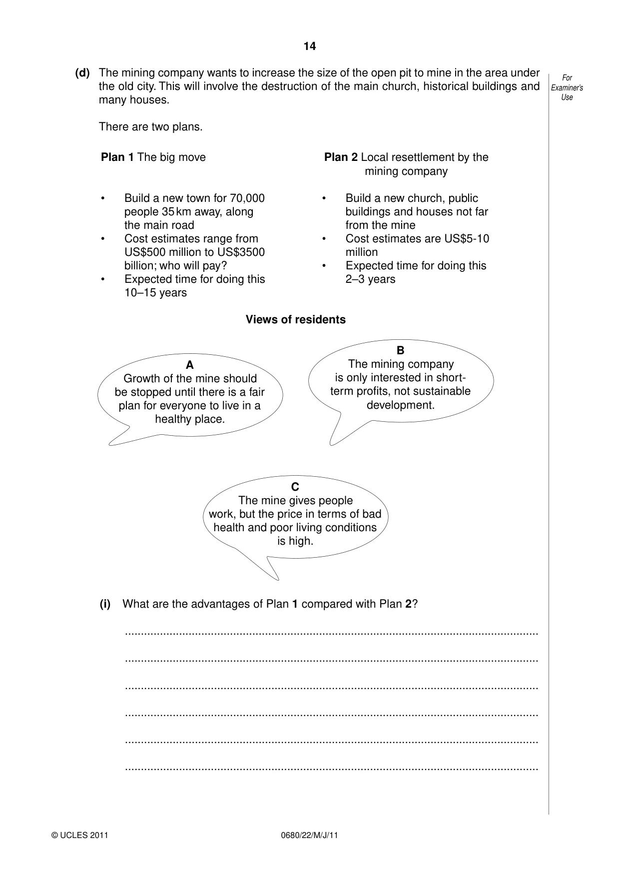 Cambridge IGCSE Environmental Management 0680 2011 May/June Paper 2 · Variant 2 question paper, page 14 of 16