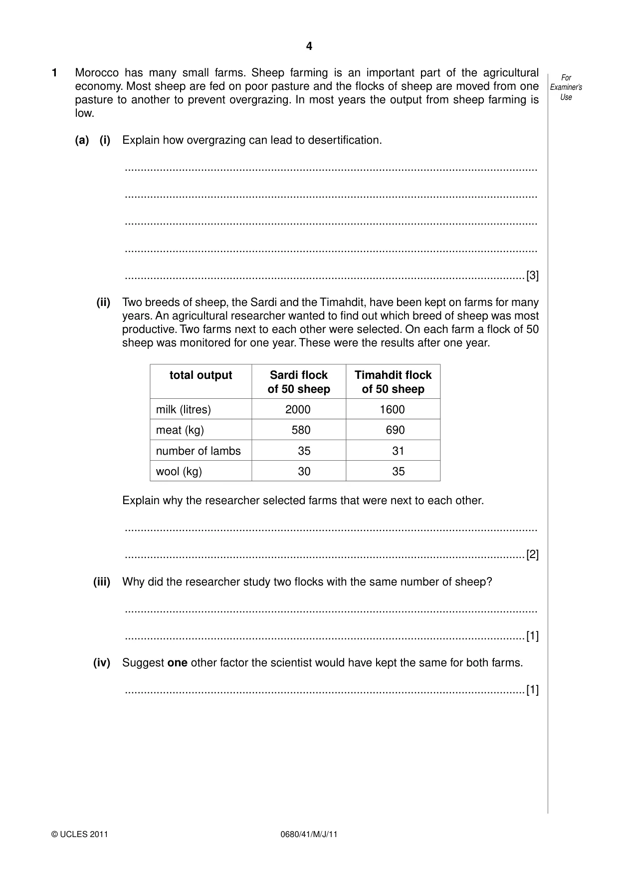 Cambridge IGCSE Environmental Management 0680 2011 May/June Paper 4 · Variant 1 question paper, page 4 of 16