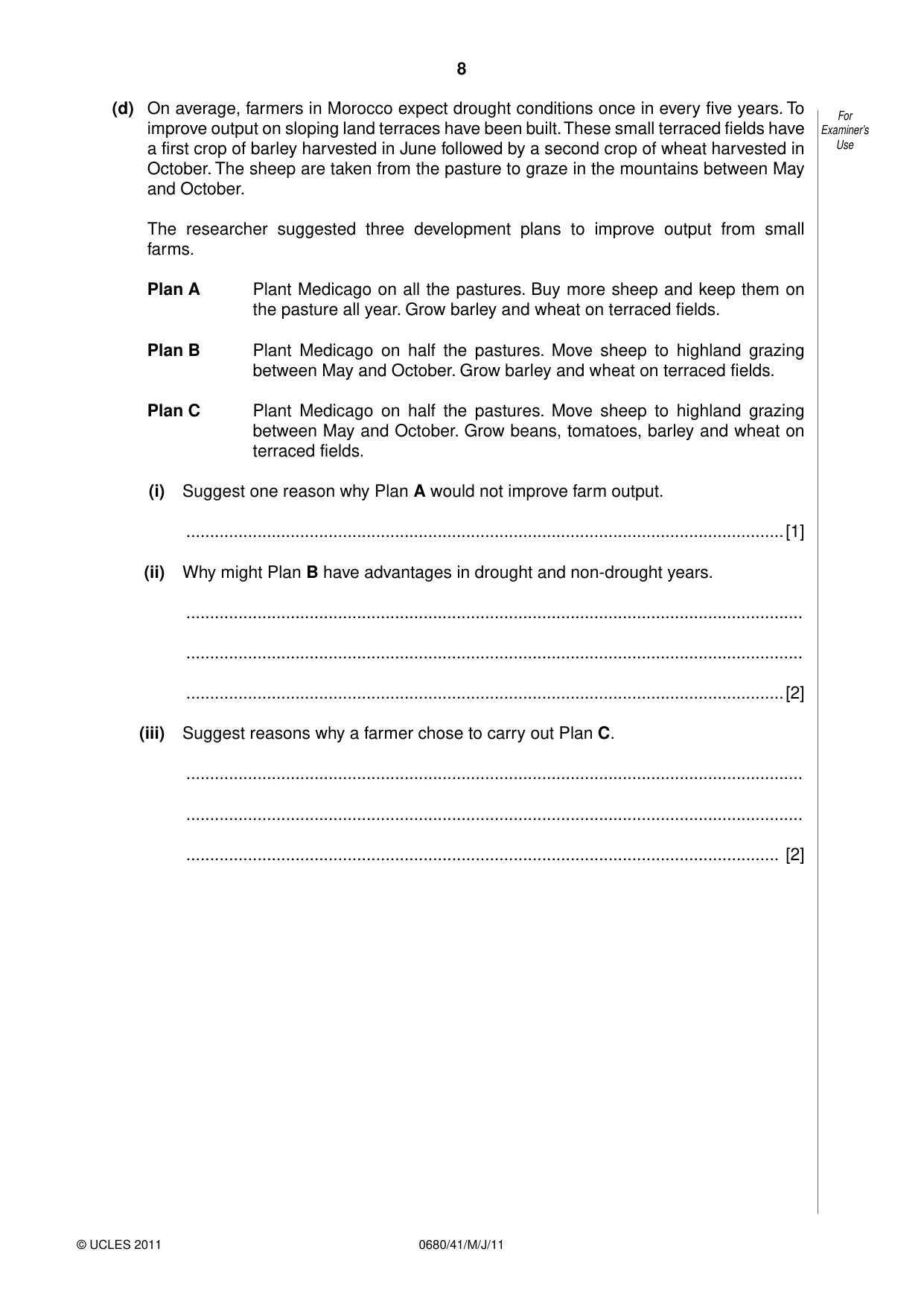 Cambridge IGCSE Environmental Management 0680 2011 May/June Paper 4 · Variant 1 question paper, page 8 of 16