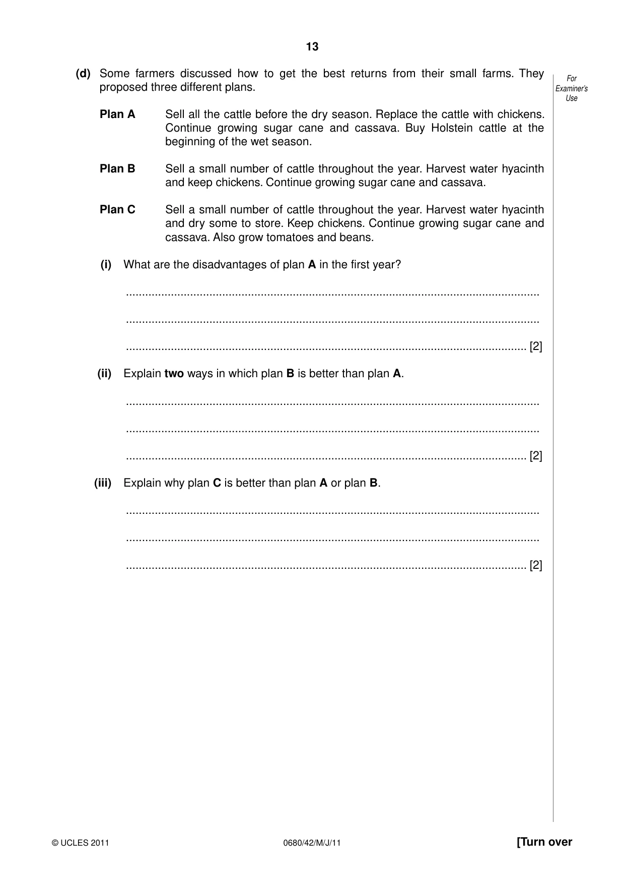 Cambridge IGCSE Environmental Management 0680 2011 May/June Paper 4 · Variant 2 question paper, page 13 of 16