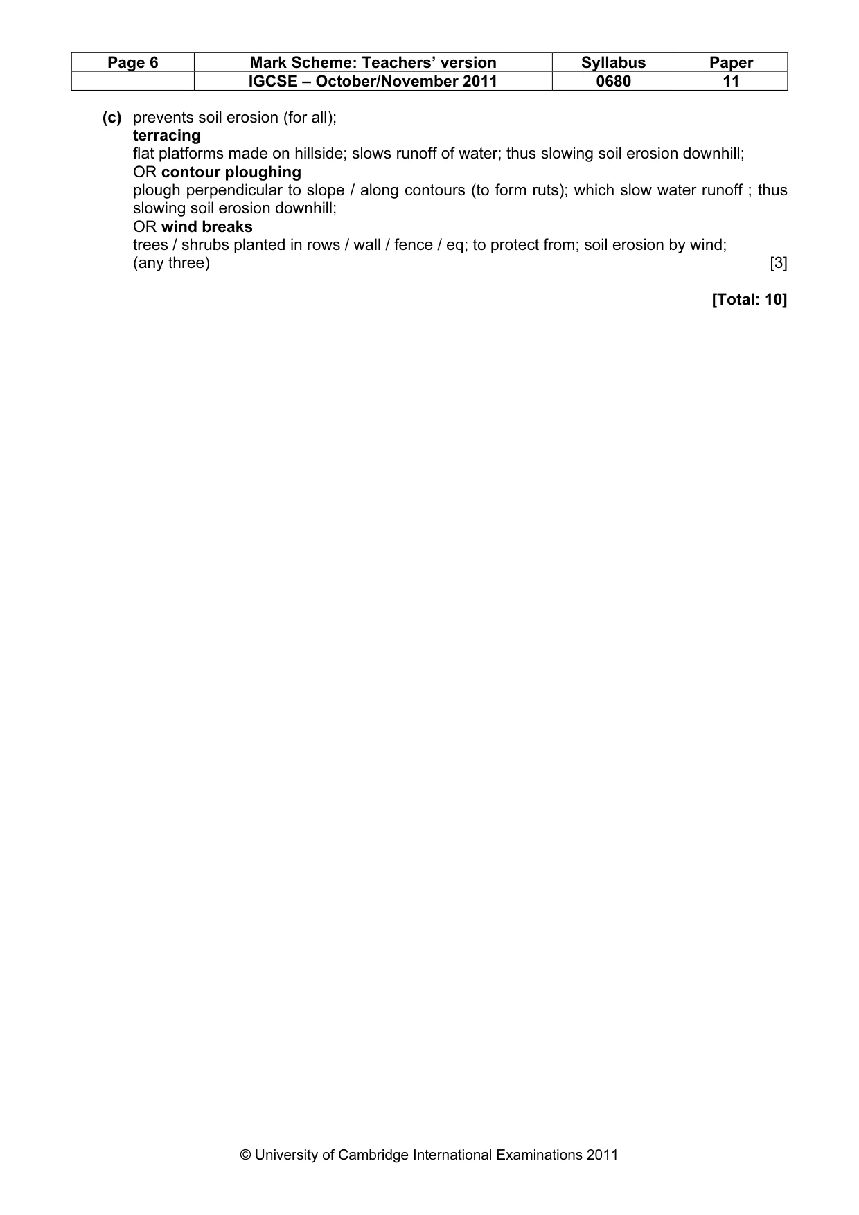 Mark scheme, page 6 of 6