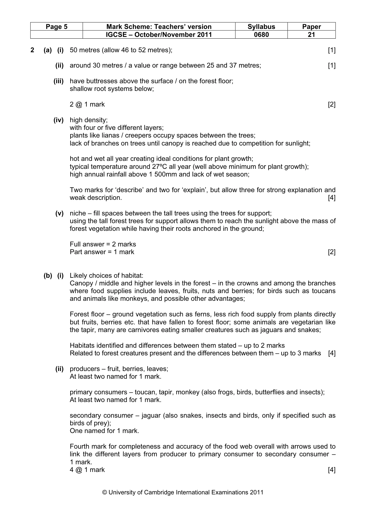 Mark scheme, page 5 of 7