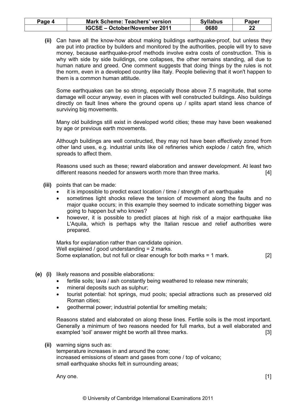 Mark scheme, page 4 of 8