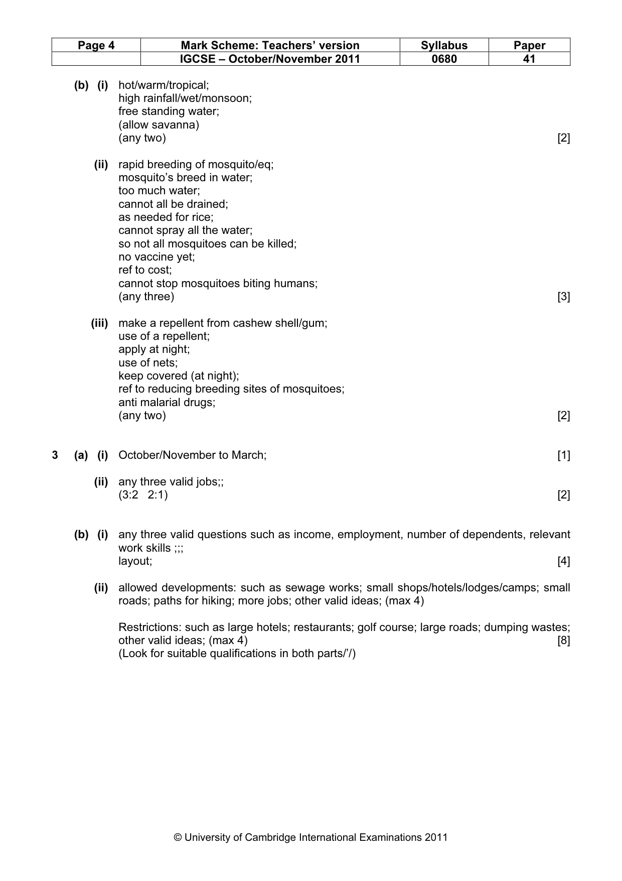 Mark scheme, page 4 of 4