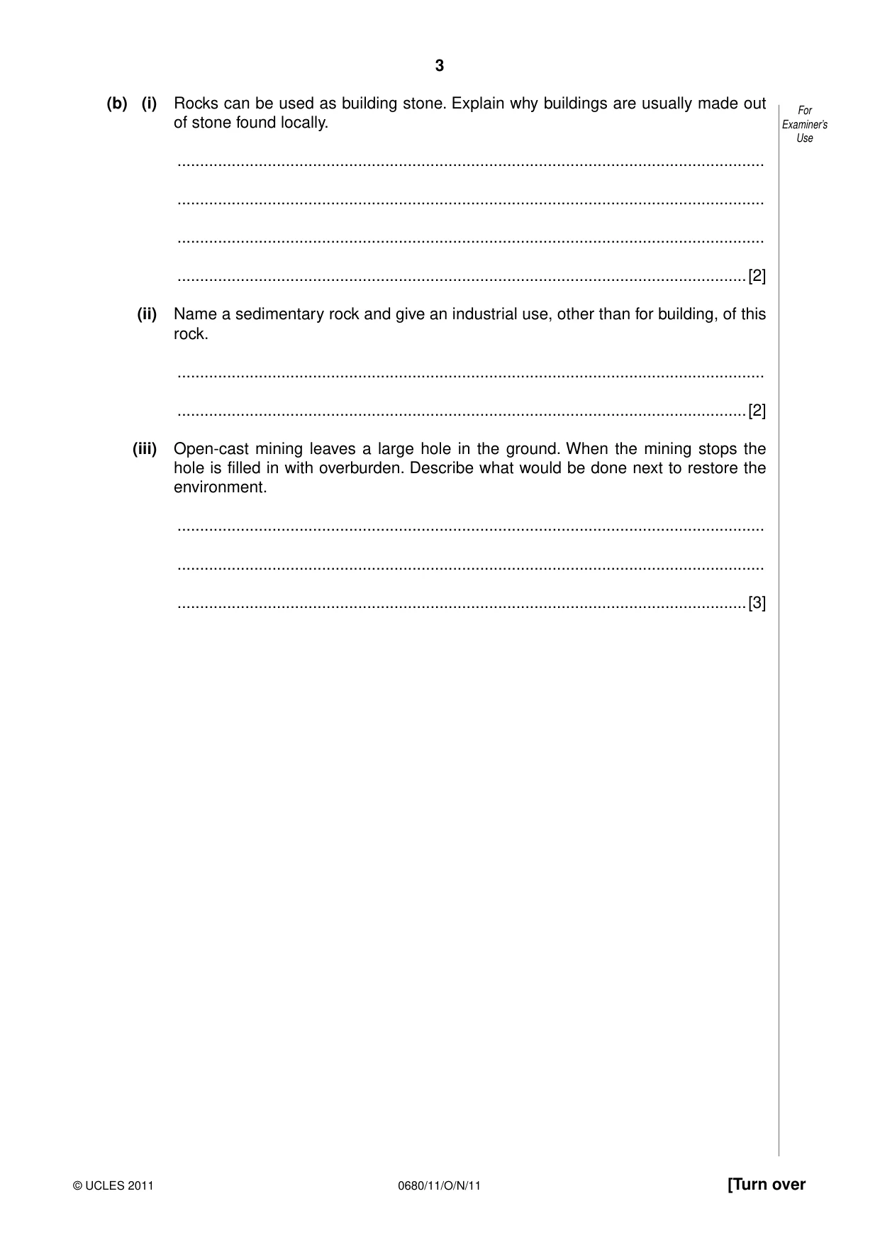 Cambridge IGCSE Environmental Management 0680 2011 Oct/Nov Paper 1 · Variant 1 question paper, page 3 of 16