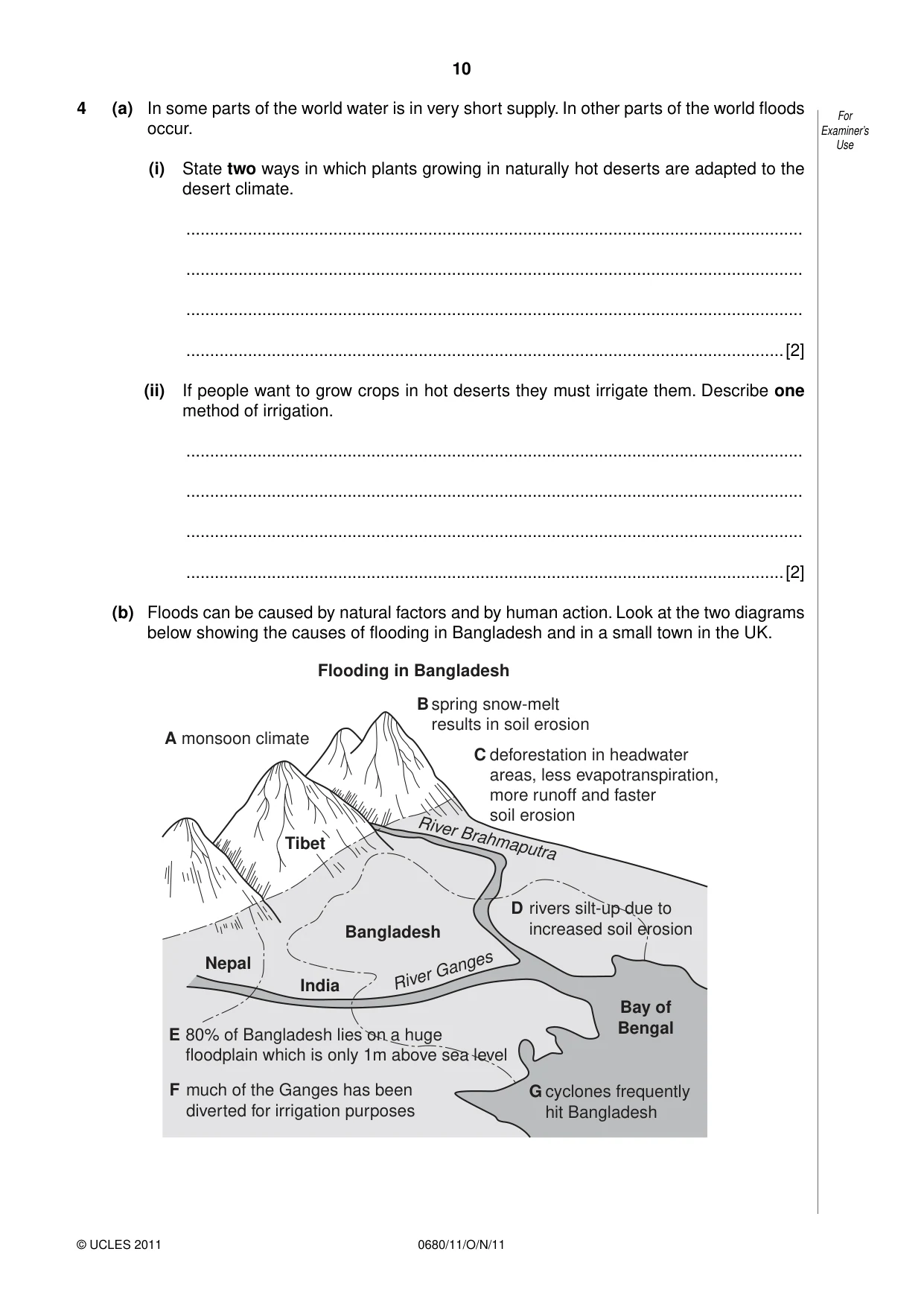 Cambridge IGCSE Environmental Management 0680 2011 Oct/Nov Paper 1 · Variant 1 question paper, page 10 of 16