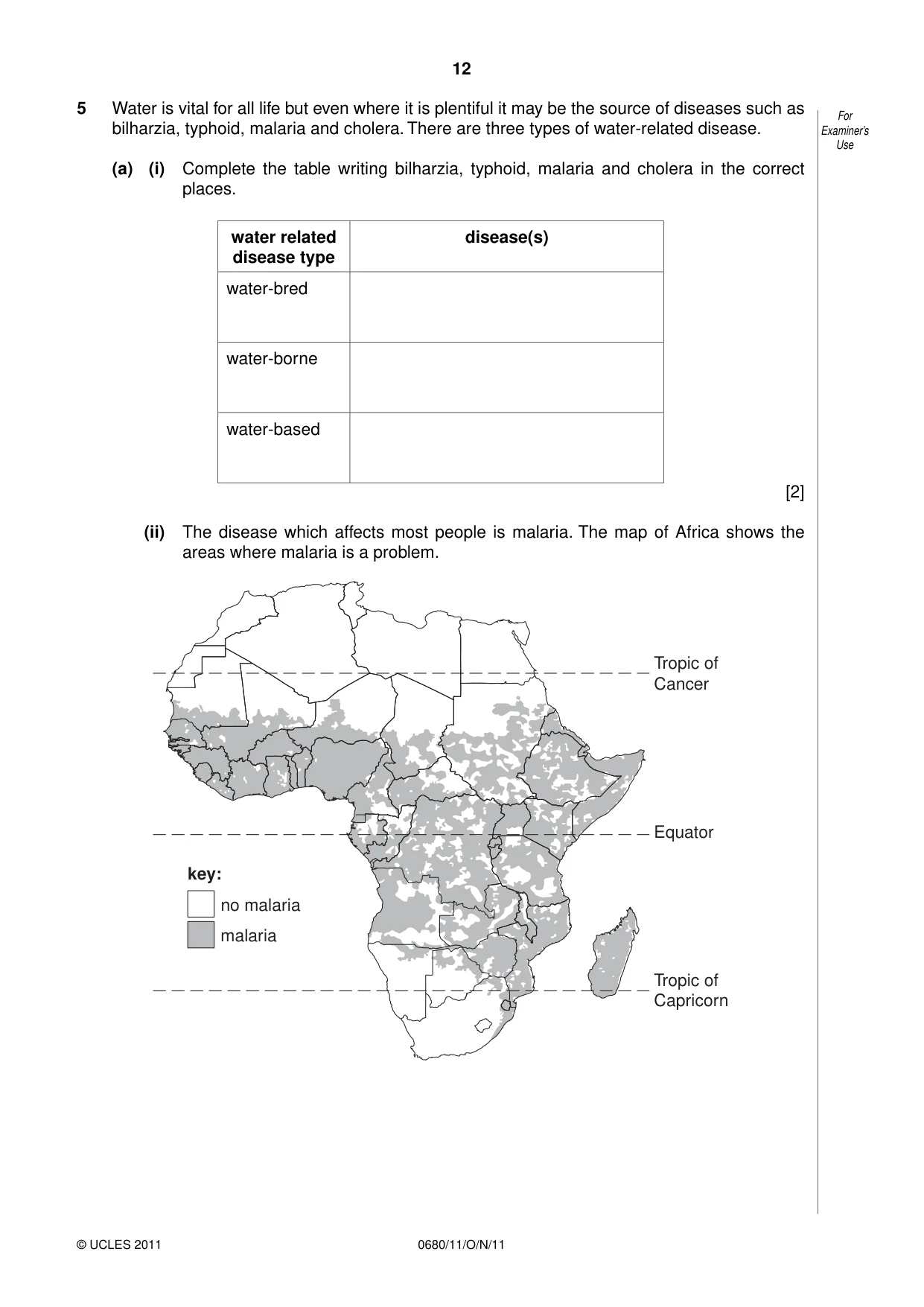 Cambridge IGCSE Environmental Management 0680 2011 Oct/Nov Paper 1 · Variant 1 question paper, page 12 of 16