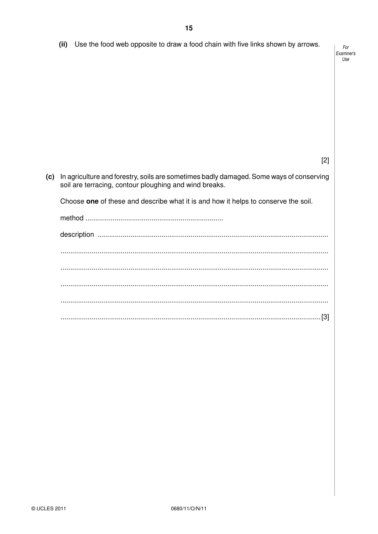 Cambridge IGCSE Environmental Management 0680 2011 Oct/Nov Paper 1 · Variant 1 question paper, page 15 of 16
