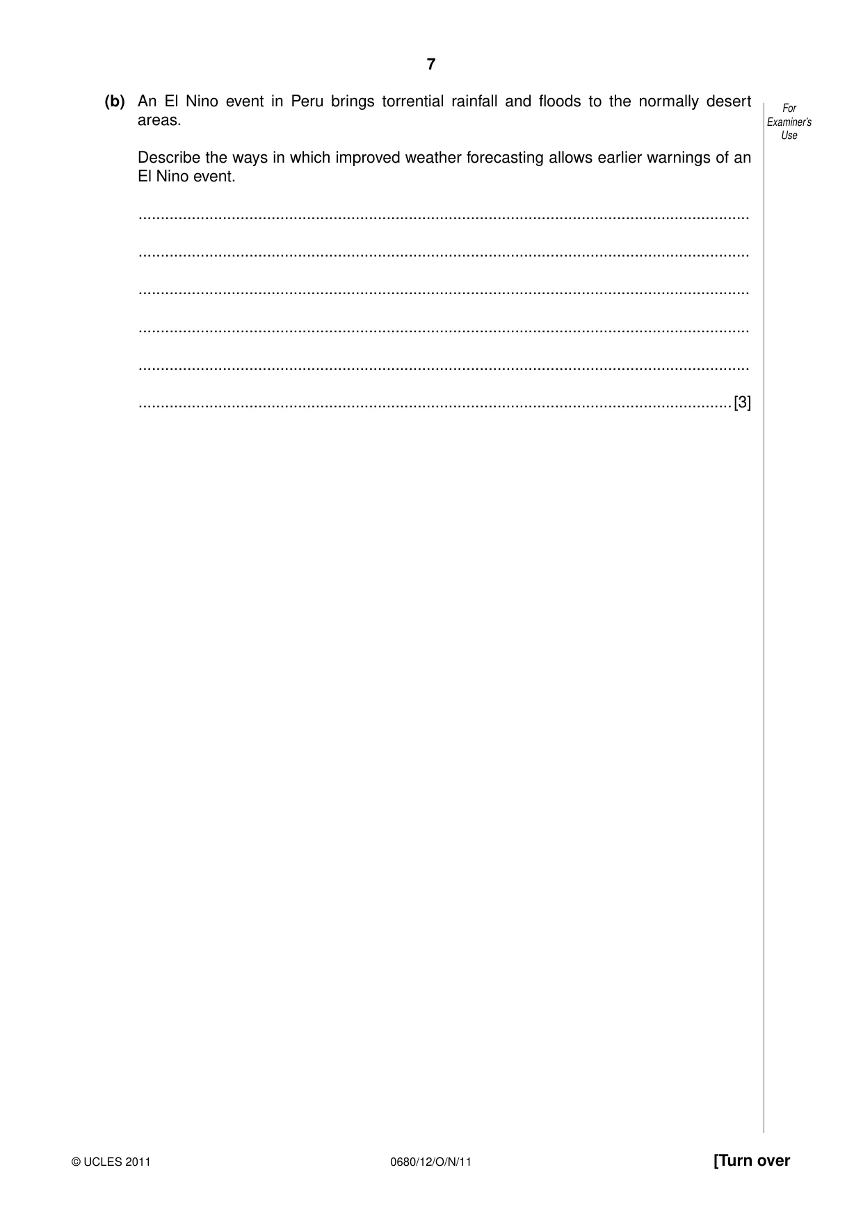 Cambridge IGCSE Environmental Management 0680 2011 Oct/Nov Paper 1 · Variant 2 question paper, page 7 of 12