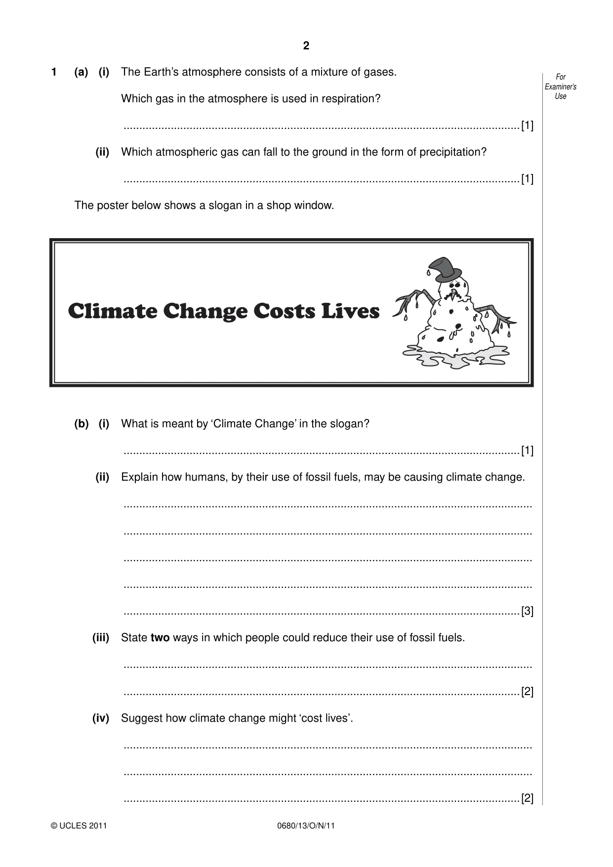 Cambridge IGCSE Environmental Management 0680 2011 Oct/Nov Paper 1 · Variant 3 question paper, page 2 of 12