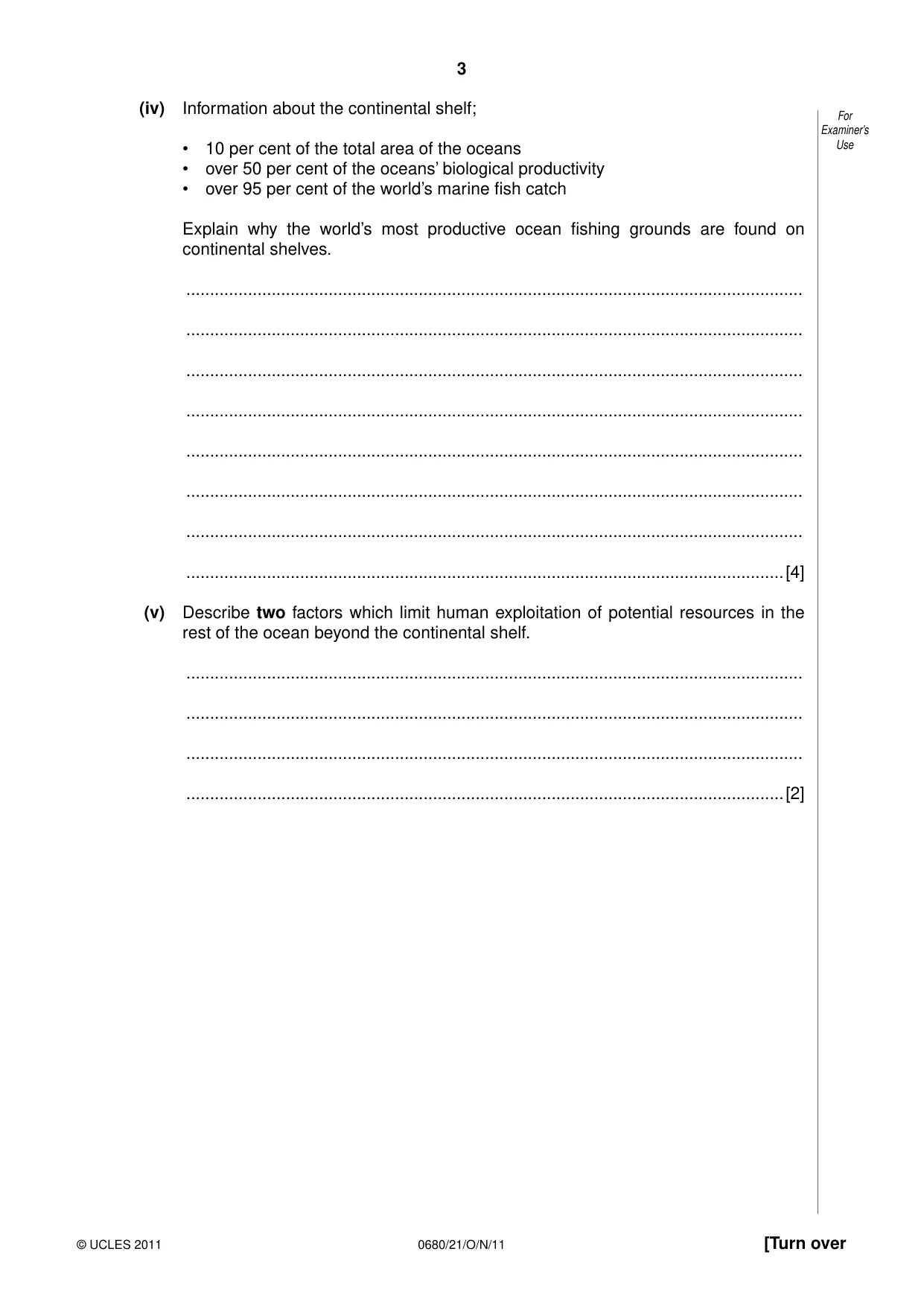 Cambridge IGCSE Environmental Management 0680 2011 Oct/Nov Paper 2 · Variant 1 question paper, page 3 of 20