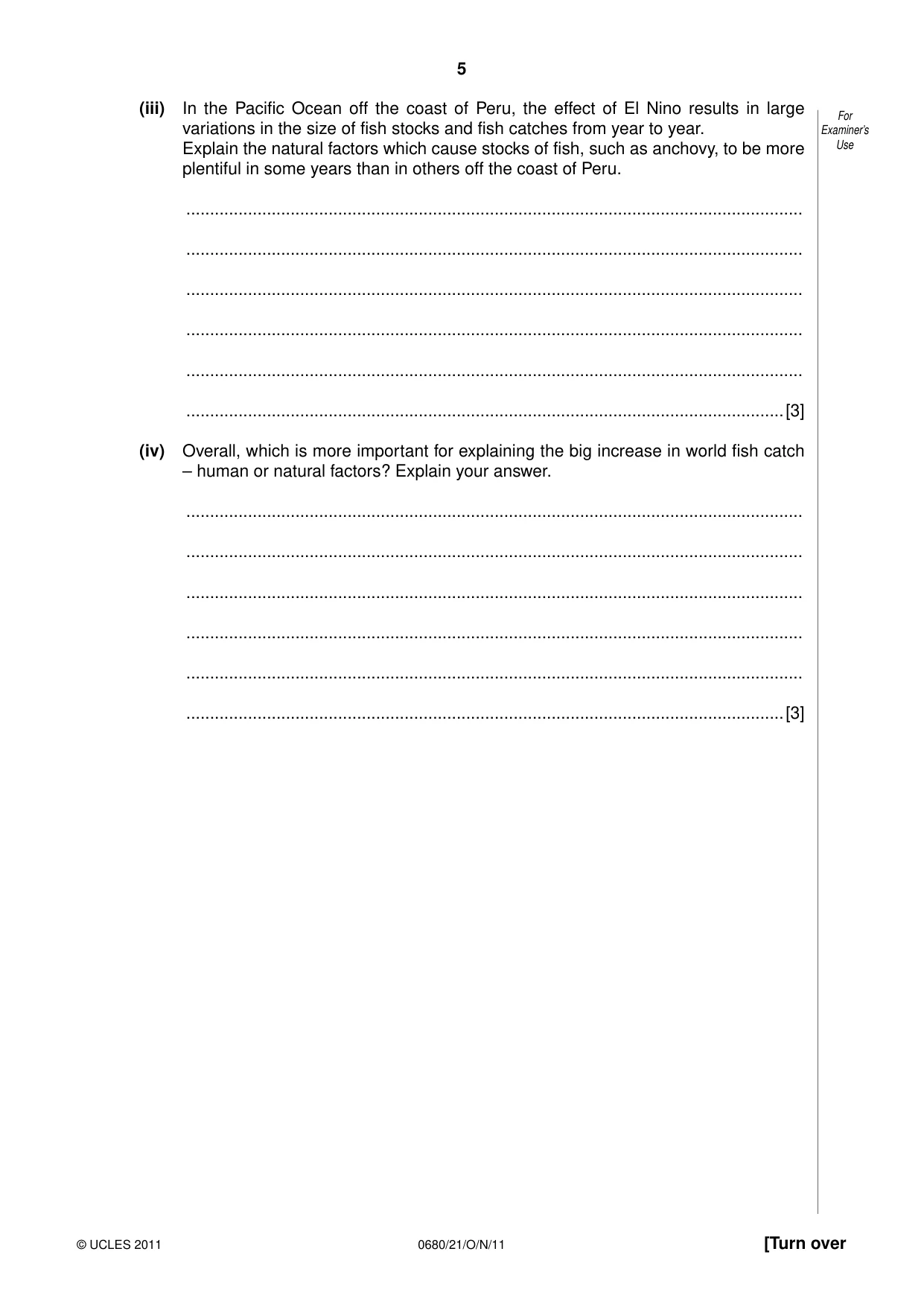 Cambridge IGCSE Environmental Management 0680 2011 Oct/Nov Paper 2 · Variant 1 question paper, page 5 of 20