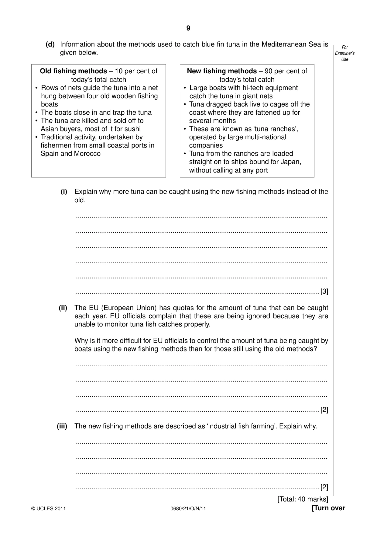 Cambridge IGCSE Environmental Management 0680 2011 Oct/Nov Paper 2 · Variant 1 question paper, page 9 of 20
