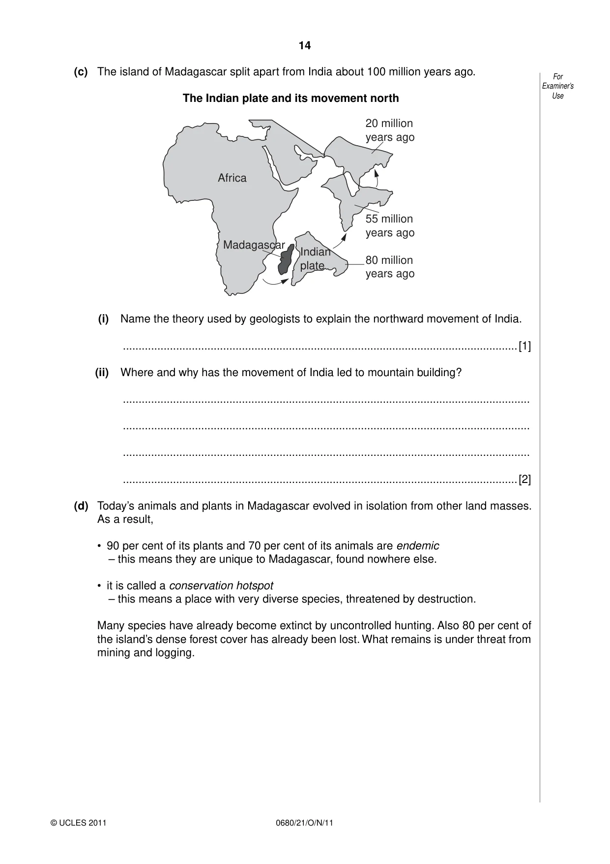 Cambridge IGCSE Environmental Management 0680 2011 Oct/Nov Paper 2 · Variant 1 question paper, page 14 of 20