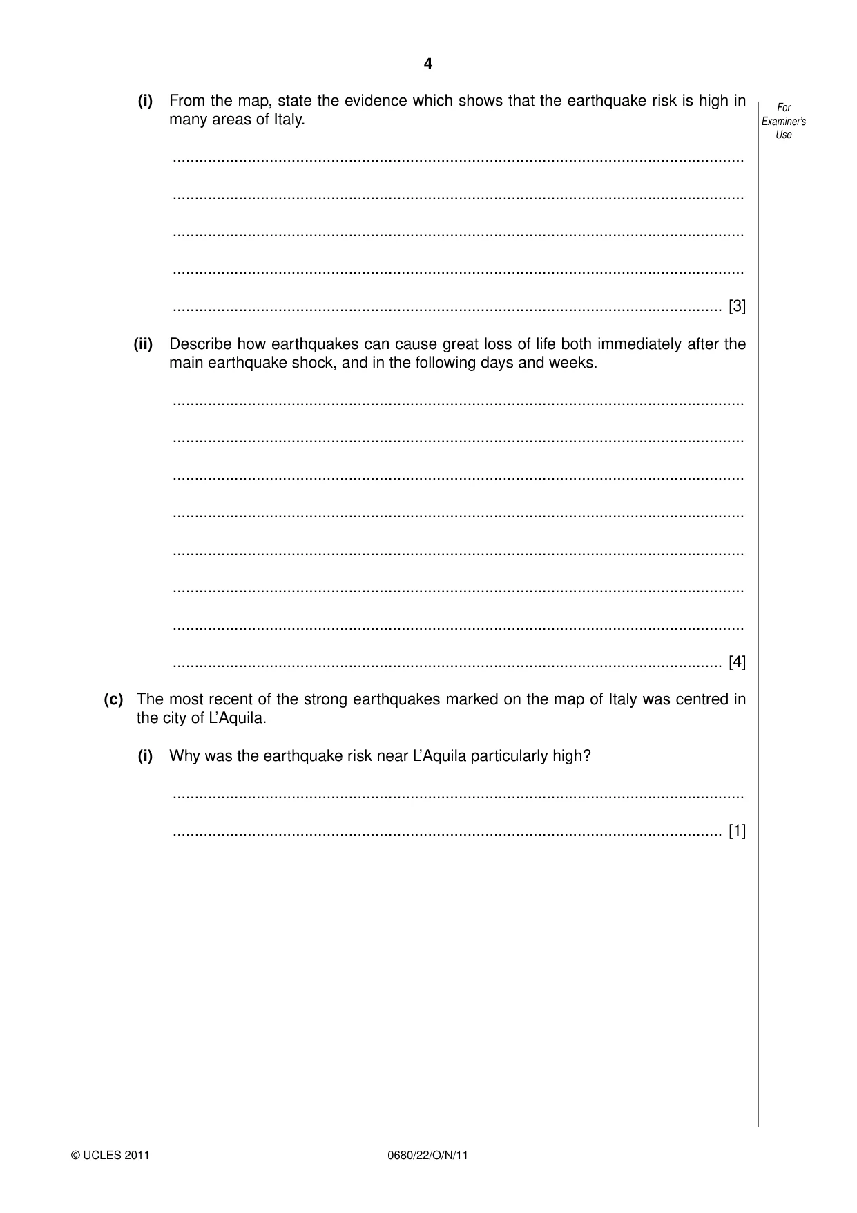 Cambridge IGCSE Environmental Management 0680 2011 Oct/Nov Paper 2 · Variant 2 question paper, page 4 of 20