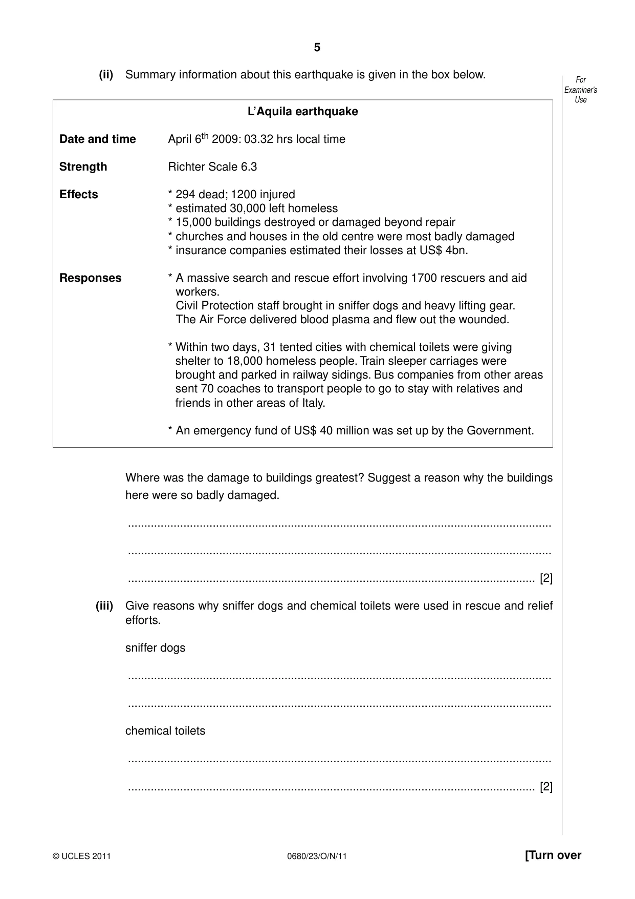 Cambridge IGCSE Environmental Management 0680 2011 Oct/Nov Paper 2 · Variant 3 question paper, page 5 of 20