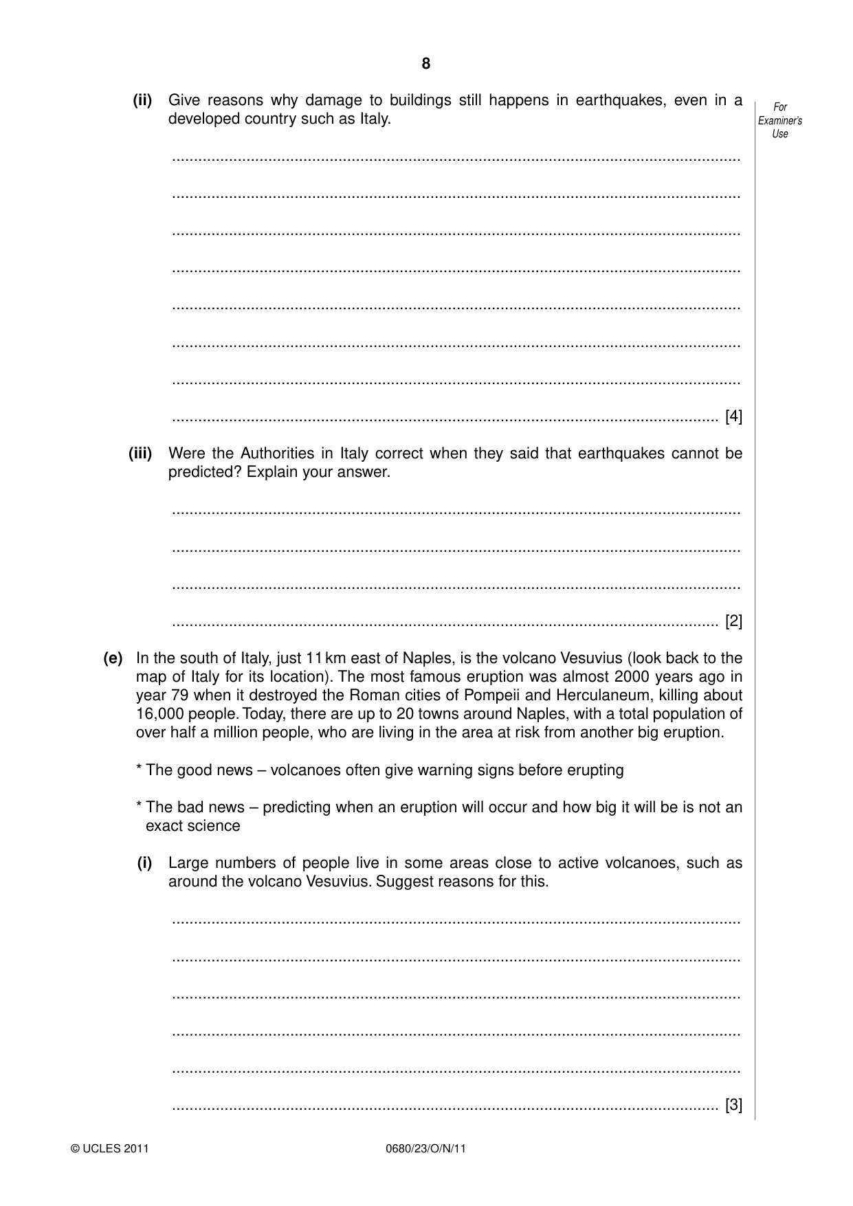 Cambridge IGCSE Environmental Management 0680 2011 Oct/Nov Paper 2 · Variant 3 question paper, page 8 of 20
