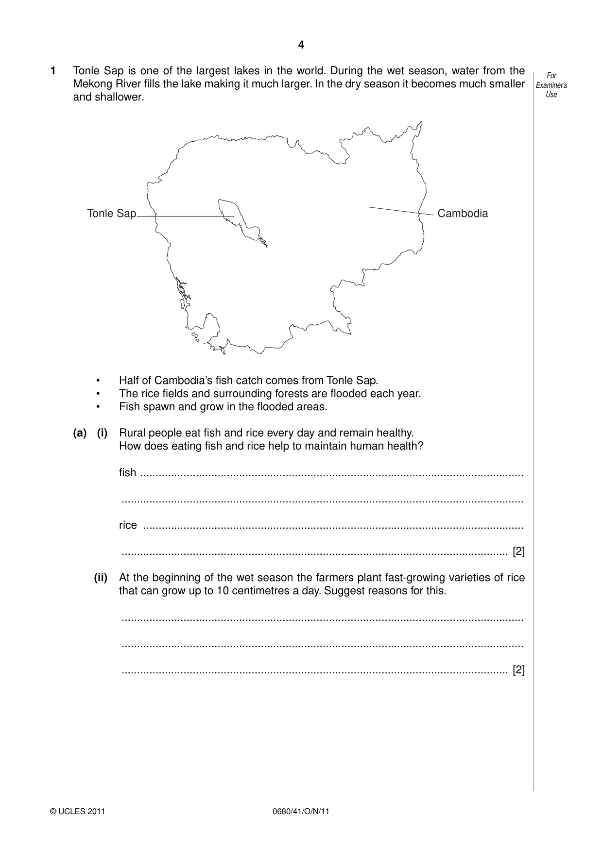 Cambridge IGCSE Environmental Management 0680 2011 Oct/Nov Paper 4 · Variant 1 question paper, page 4 of 16