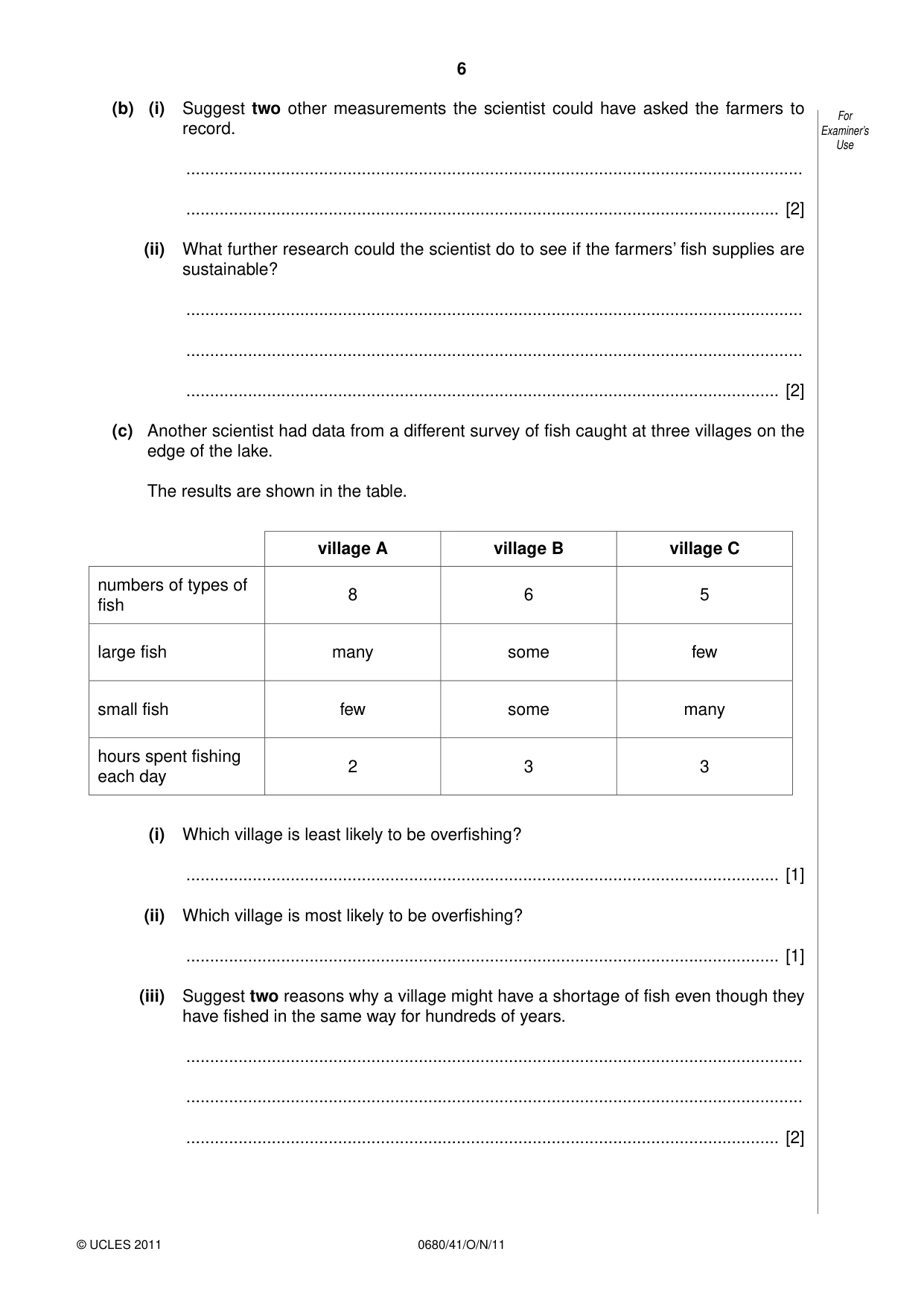 Cambridge IGCSE Environmental Management 0680 2011 Oct/Nov Paper 4 · Variant 1 question paper, page 6 of 16
