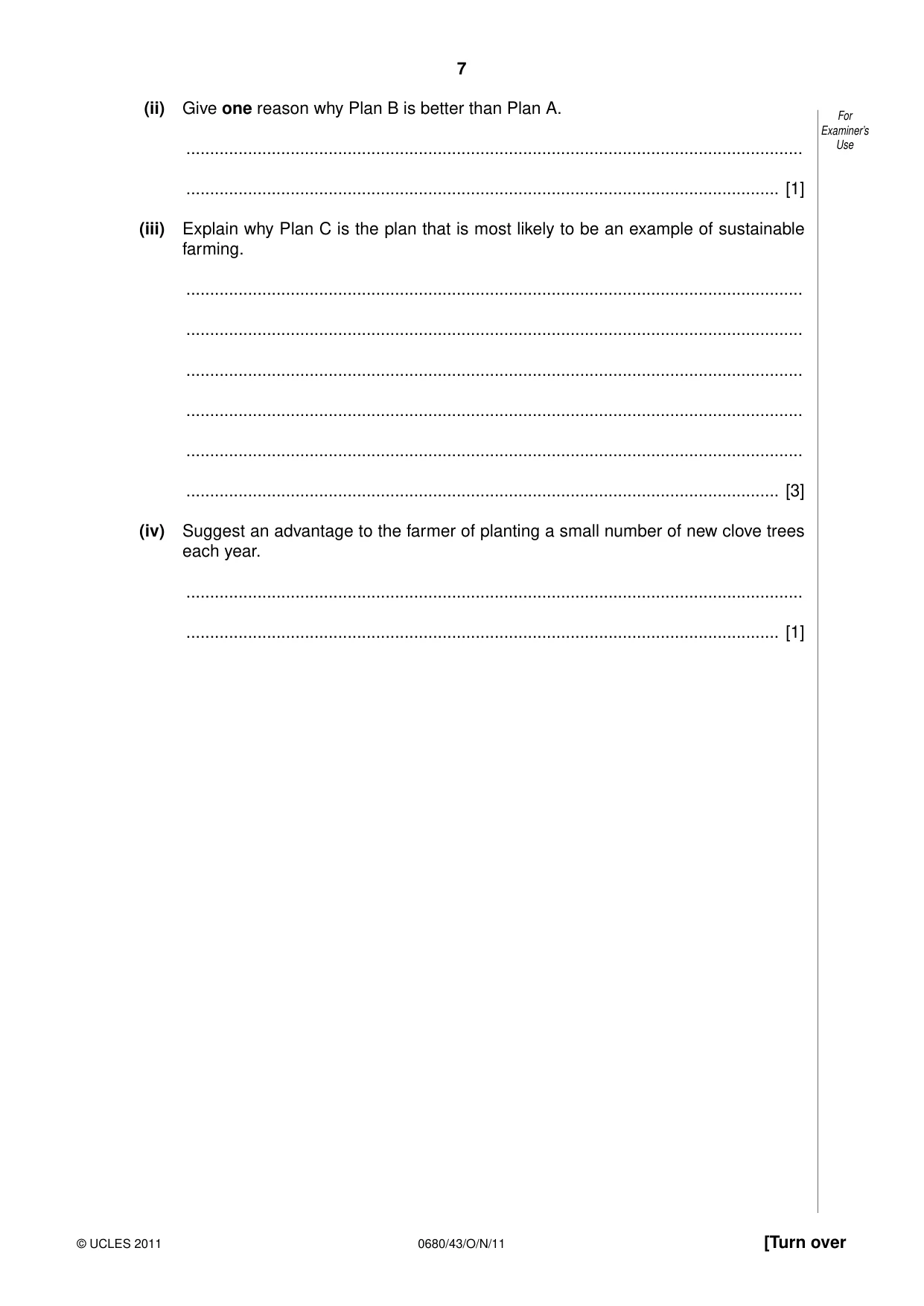 Cambridge IGCSE Environmental Management 0680 2011 Oct/Nov Paper 4 · Variant 3 question paper, page 7 of 16