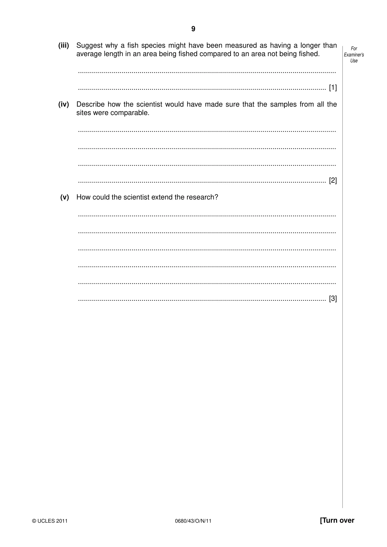 Cambridge IGCSE Environmental Management 0680 2011 Oct/Nov Paper 4 · Variant 3 question paper, page 9 of 16