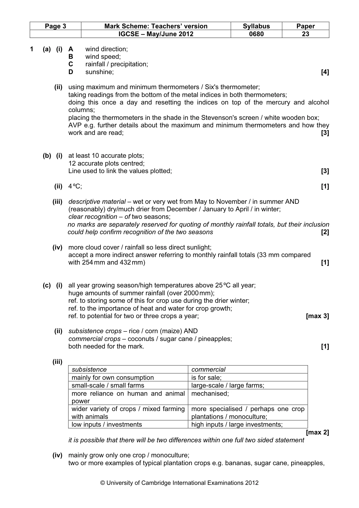 Mark scheme, page 3 of 8