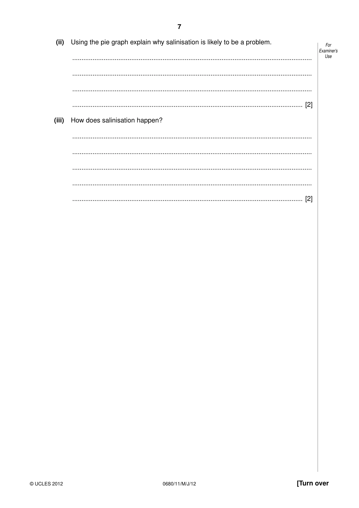 Cambridge IGCSE Environmental Management 0680 2012 May/June Paper 1 · Variant 1 question paper, page 7 of 16