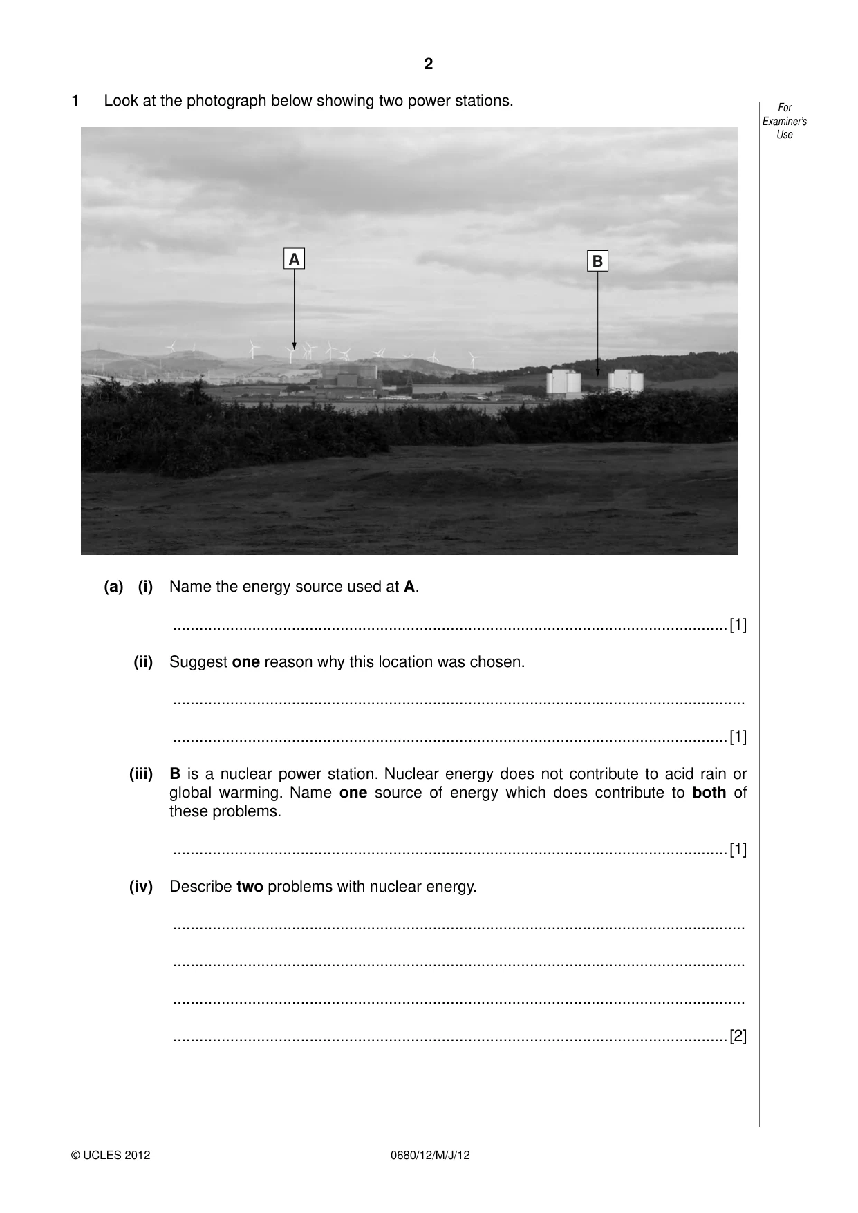 Cambridge IGCSE Environmental Management 0680 2012 May/June Paper 1 · Variant 2 question paper, page 2 of 16