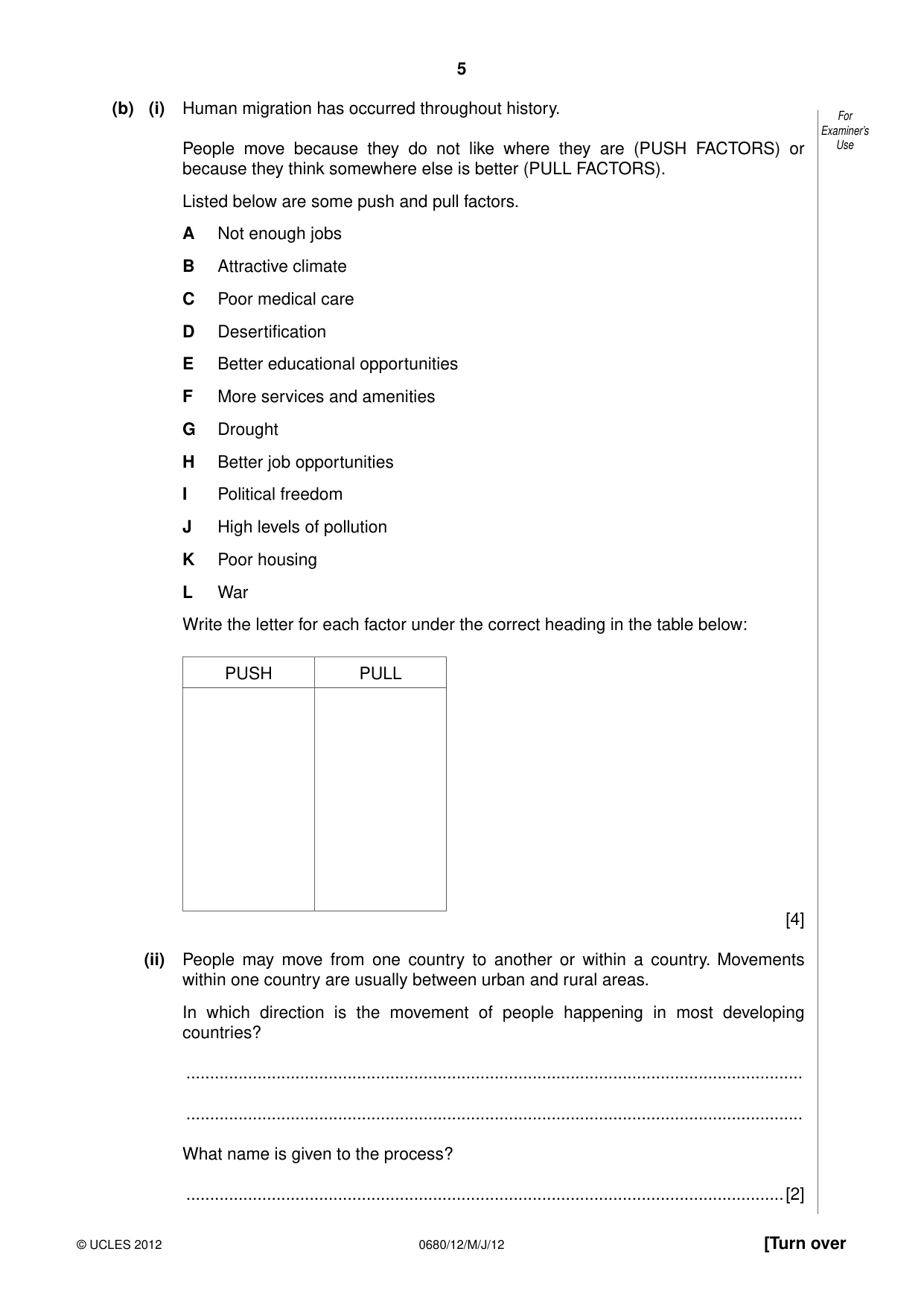 Cambridge IGCSE Environmental Management 0680 2012 May/June Paper 1 · Variant 2 question paper, page 5 of 16