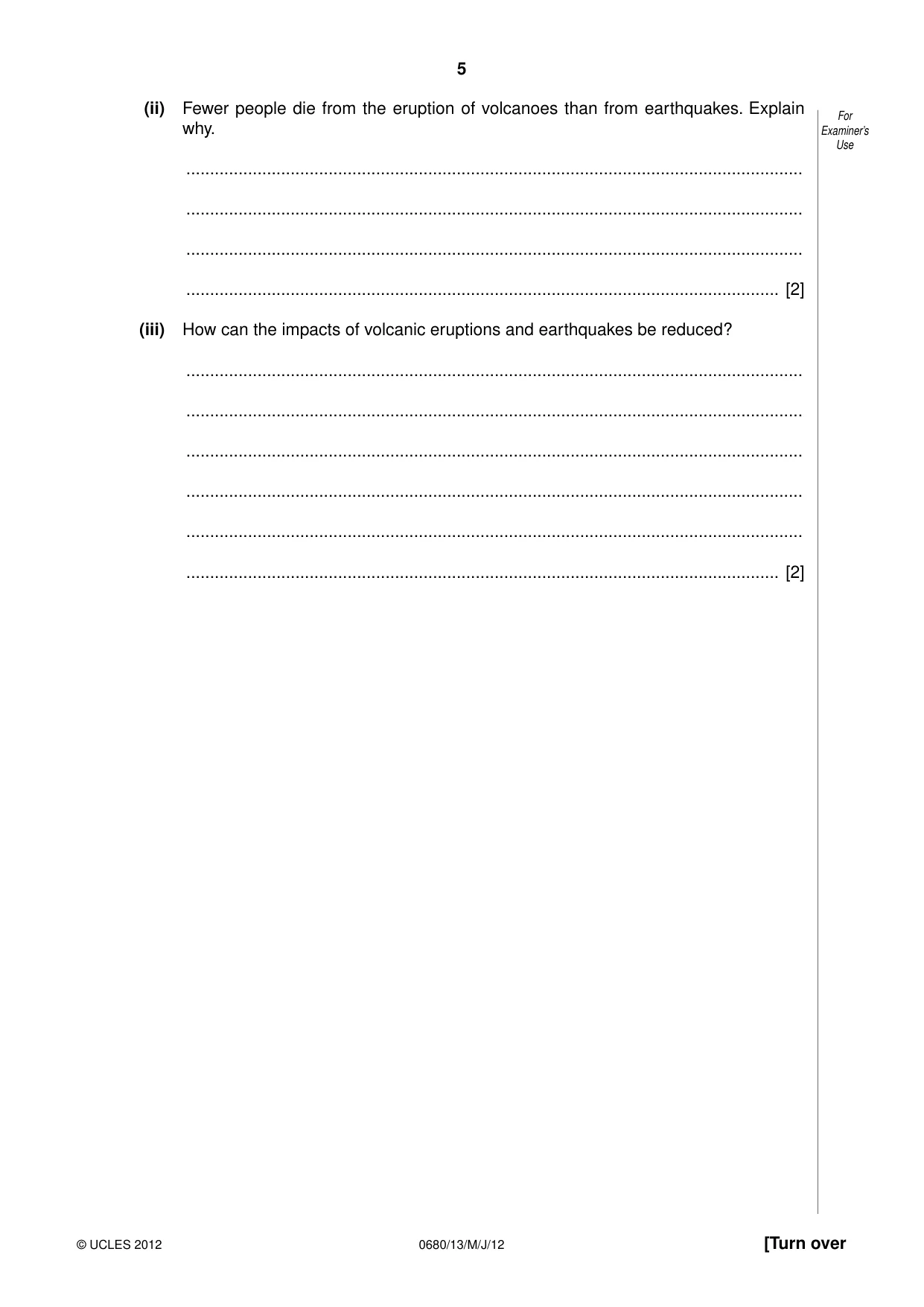 Cambridge IGCSE Environmental Management 0680 2012 May/June Paper 1 · Variant 3 question paper, page 5 of 16