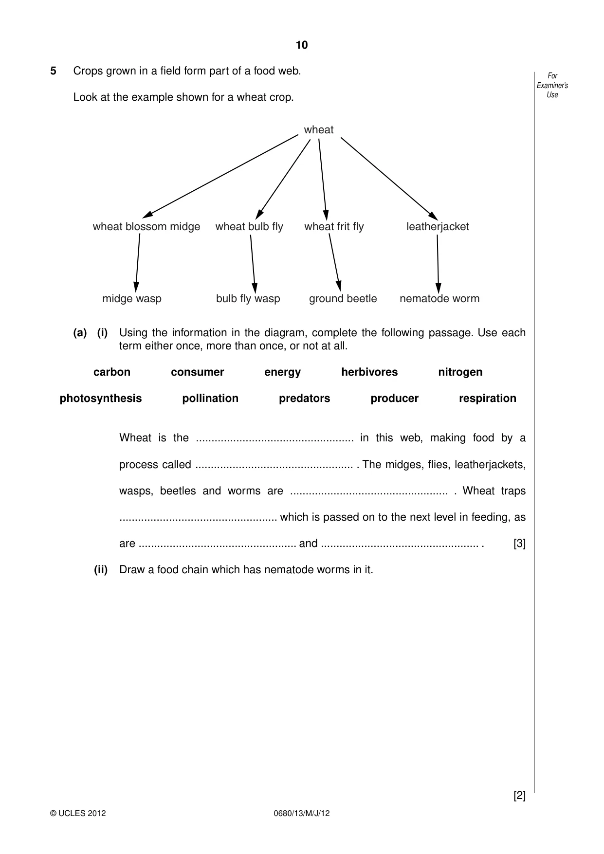 Cambridge IGCSE Environmental Management 0680 2012 May/June Paper 1 · Variant 3 question paper, page 10 of 16