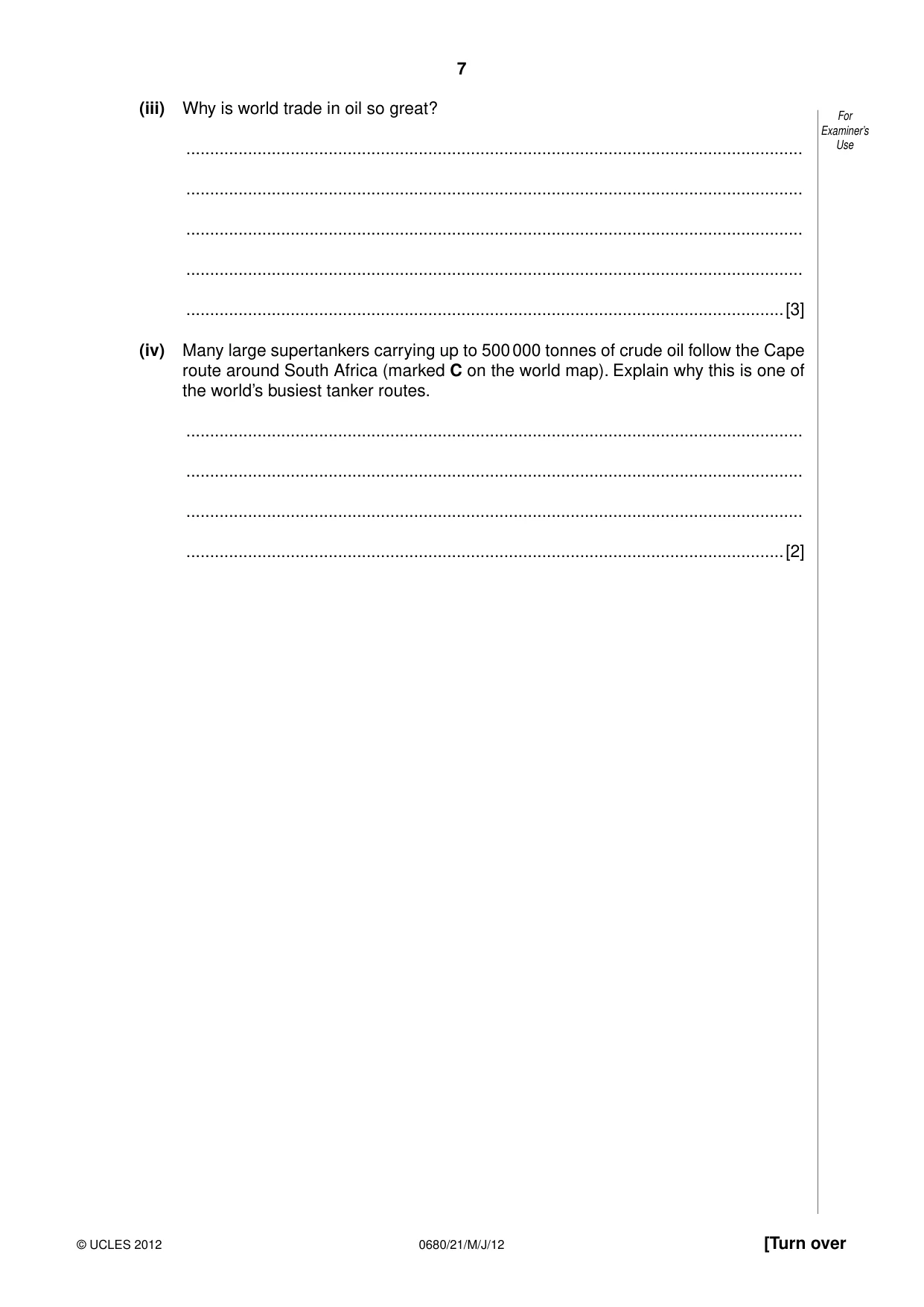 Cambridge IGCSE Environmental Management 0680 2012 May/June Paper 2 · Variant 1 question paper, page 7 of 20