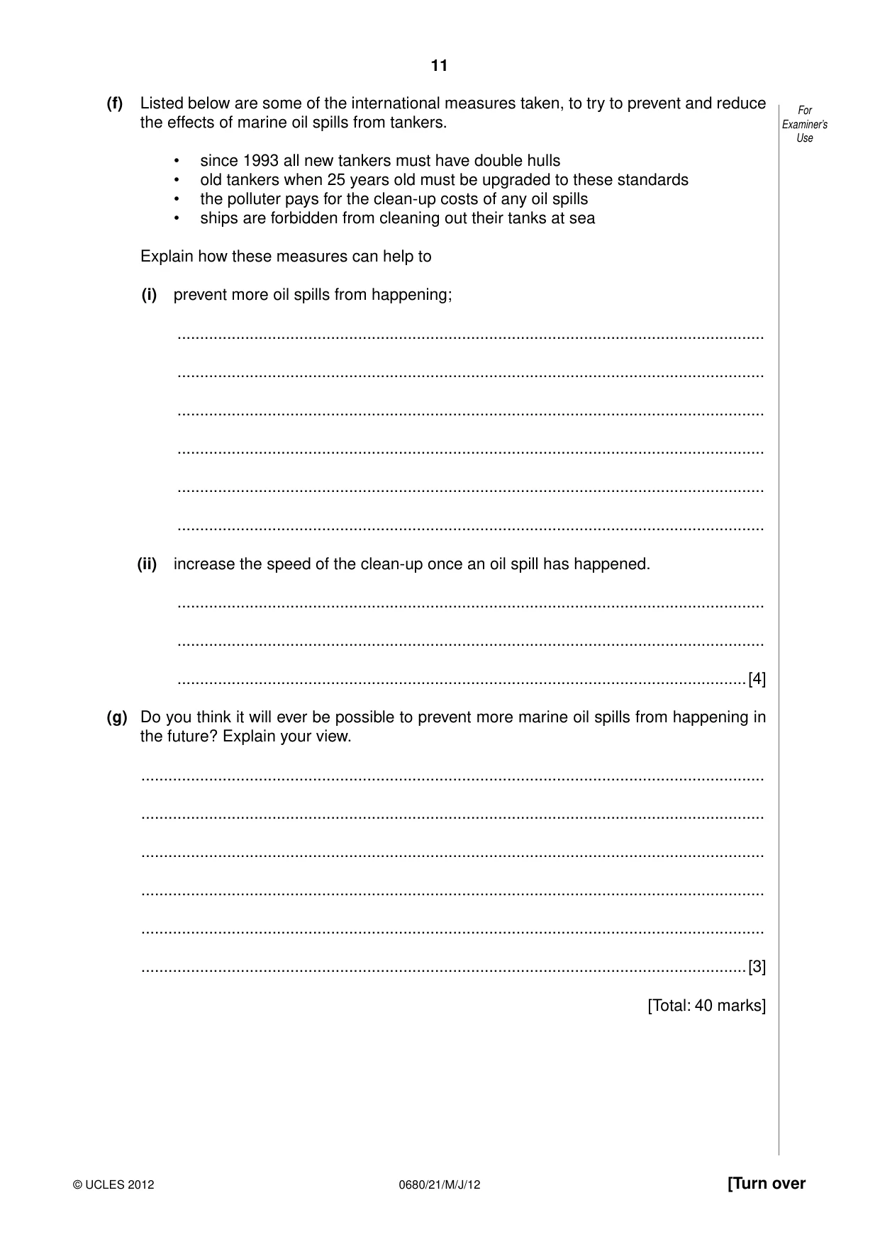 Cambridge IGCSE Environmental Management 0680 2012 May/June Paper 2 · Variant 1 question paper, page 11 of 20