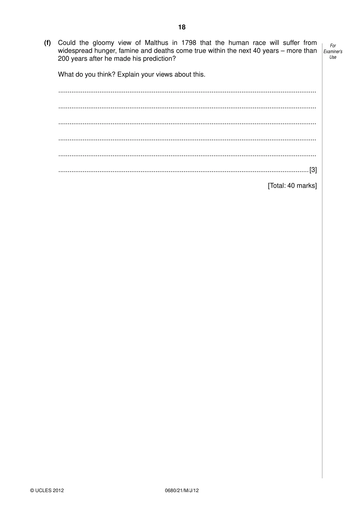 Cambridge IGCSE Environmental Management 0680 2012 May/June Paper 2 · Variant 1 question paper, page 18 of 20