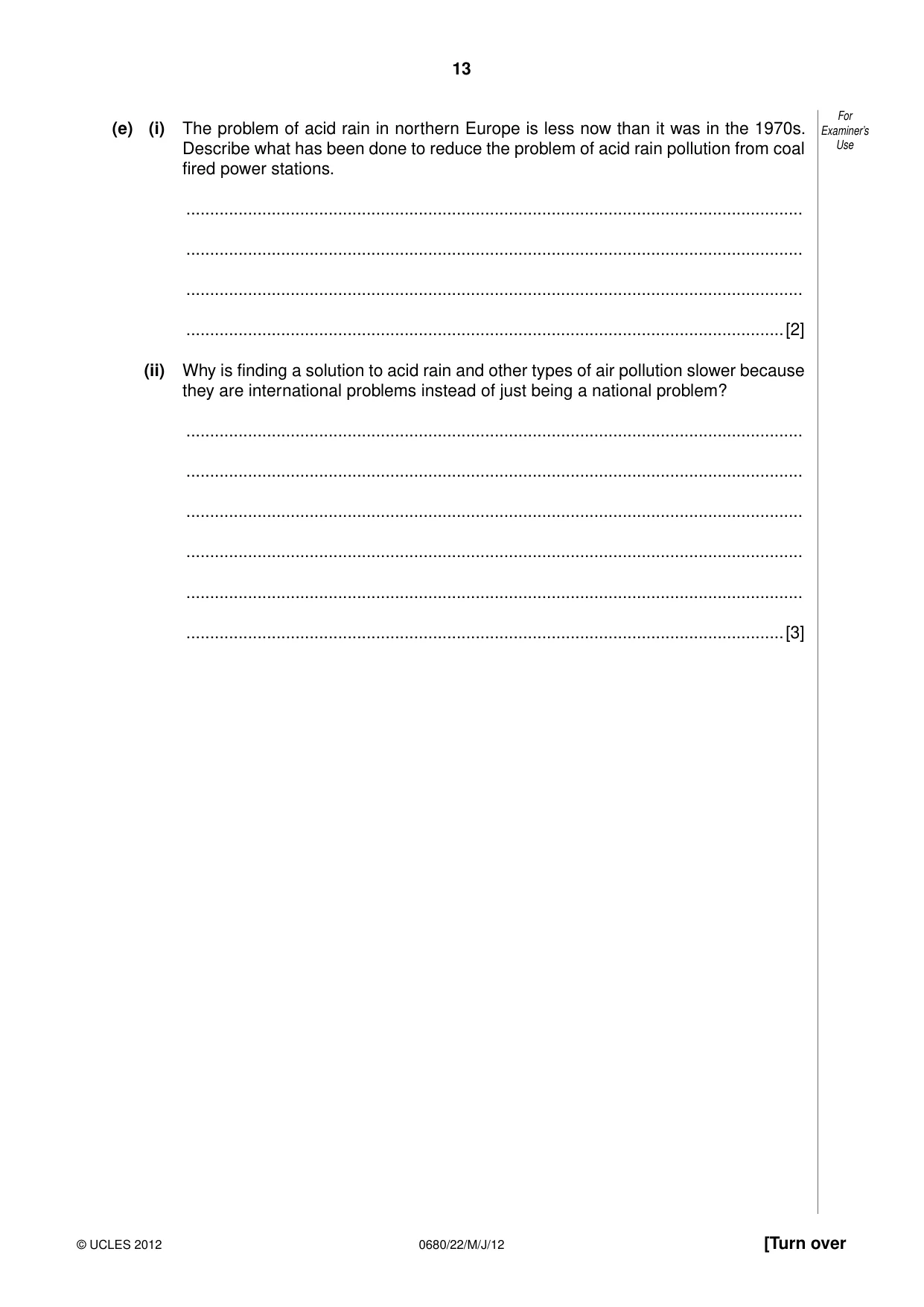 Cambridge IGCSE Environmental Management 0680 2012 May/June Paper 2 · Variant 2 question paper, page 13 of 16