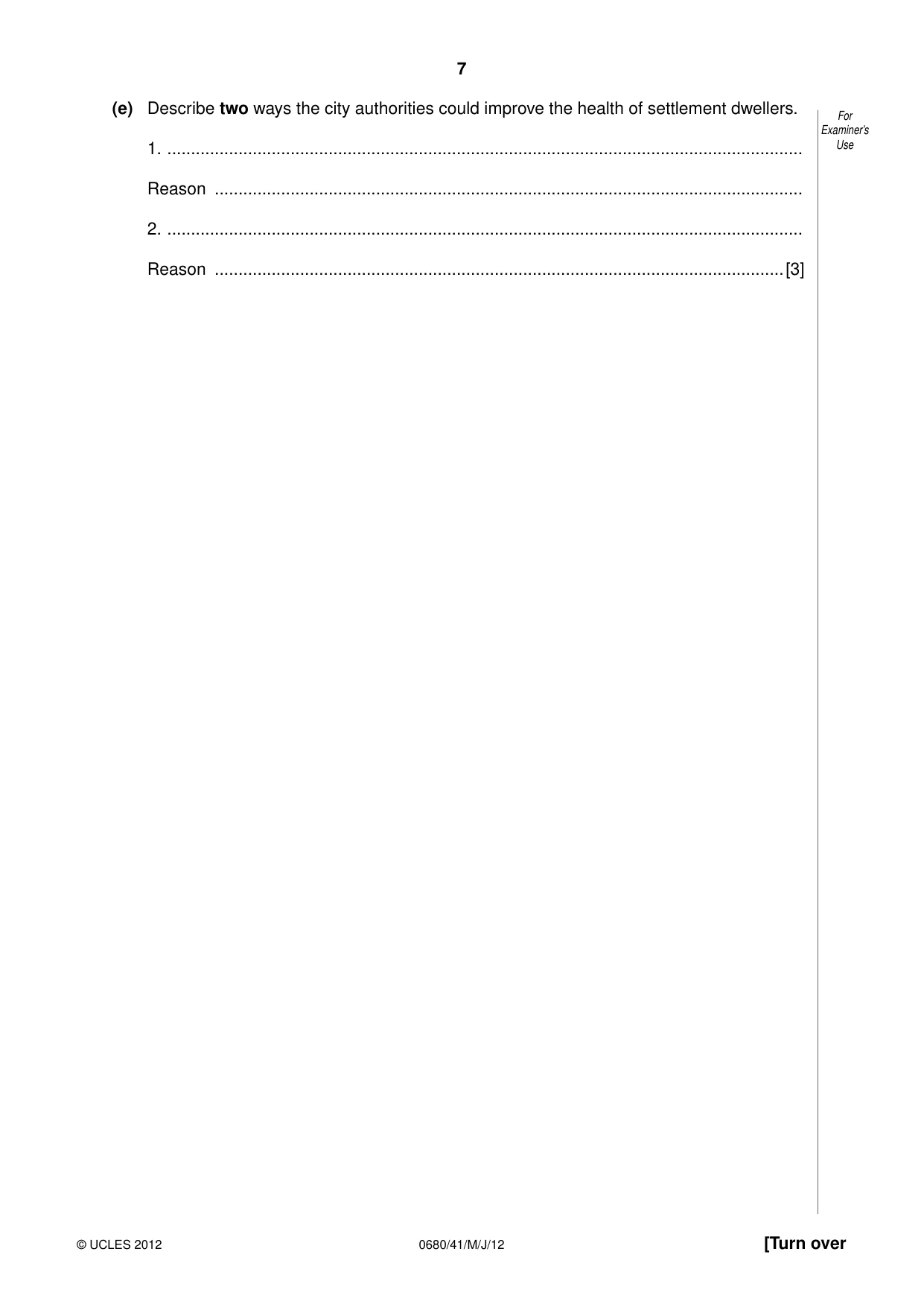 Cambridge IGCSE Environmental Management 0680 2012 May/June Paper 4 · Variant 1 question paper, page 7 of 16