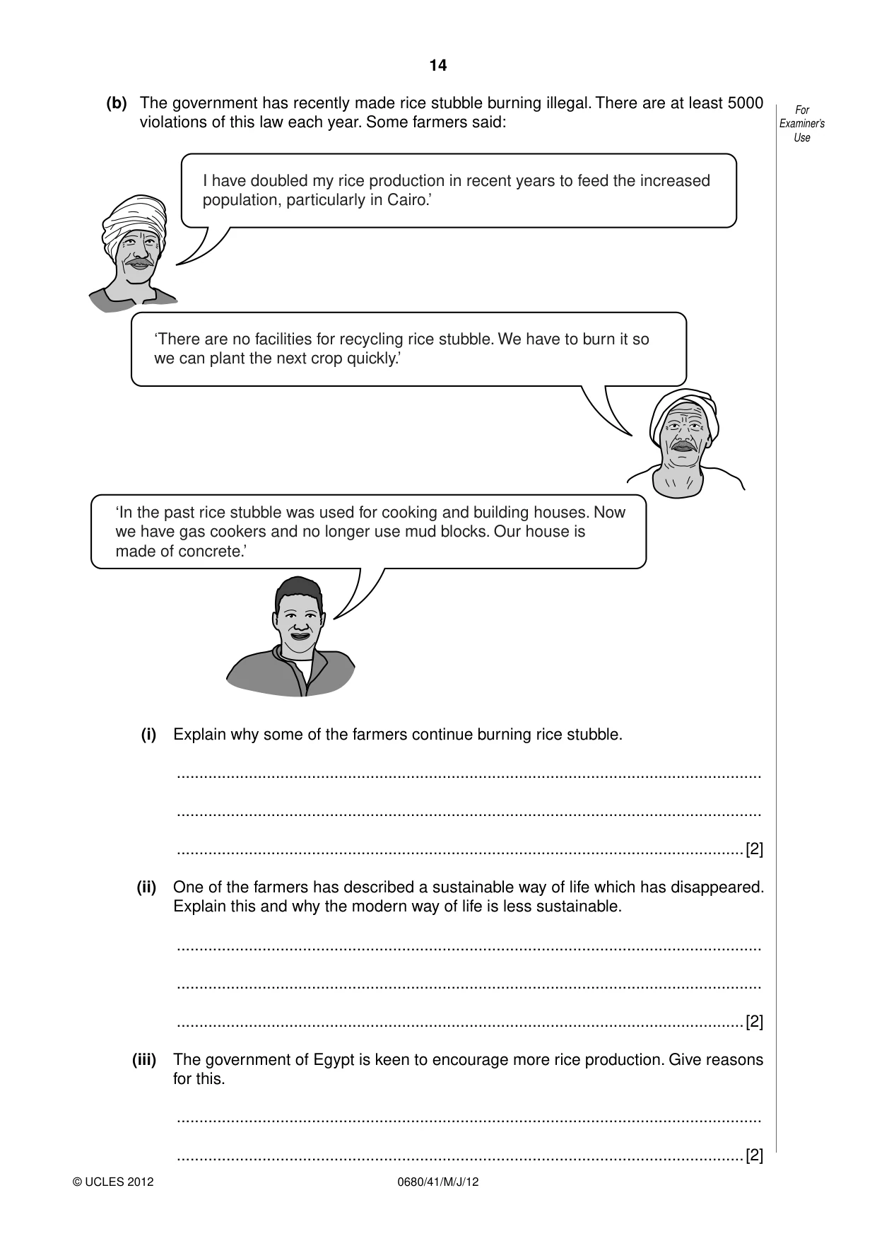 Cambridge IGCSE Environmental Management 0680 2012 May/June Paper 4 · Variant 1 question paper, page 14 of 16