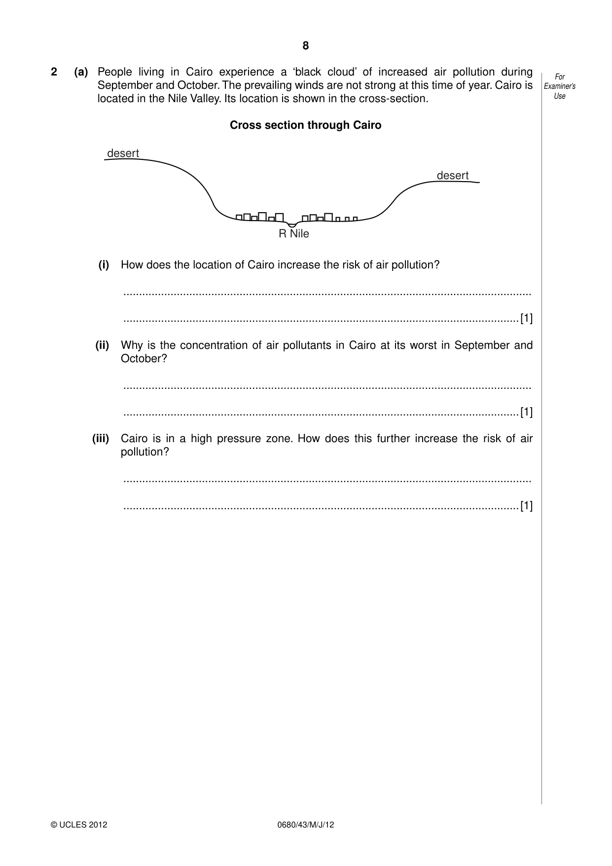 Cambridge IGCSE Environmental Management 0680 2012 May/June Paper 4 · Variant 3 question paper, page 8 of 16